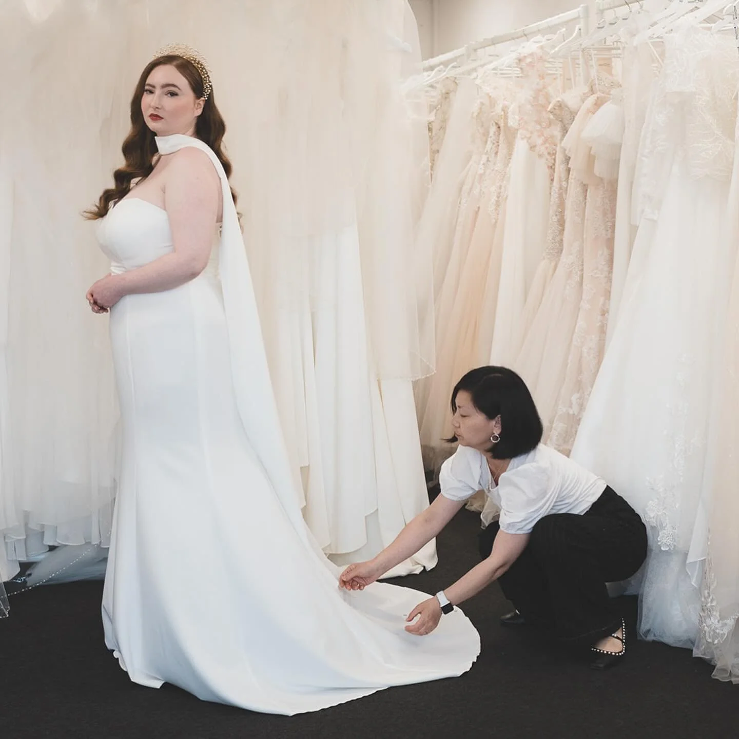 Book Your Consultation
Your dream dress doesn’t exist … yet
But it can—crafted by hand, just for you. 
So why not book your consultation with Miss He Bridal today and let us create the perfect gown for your special day. From besp