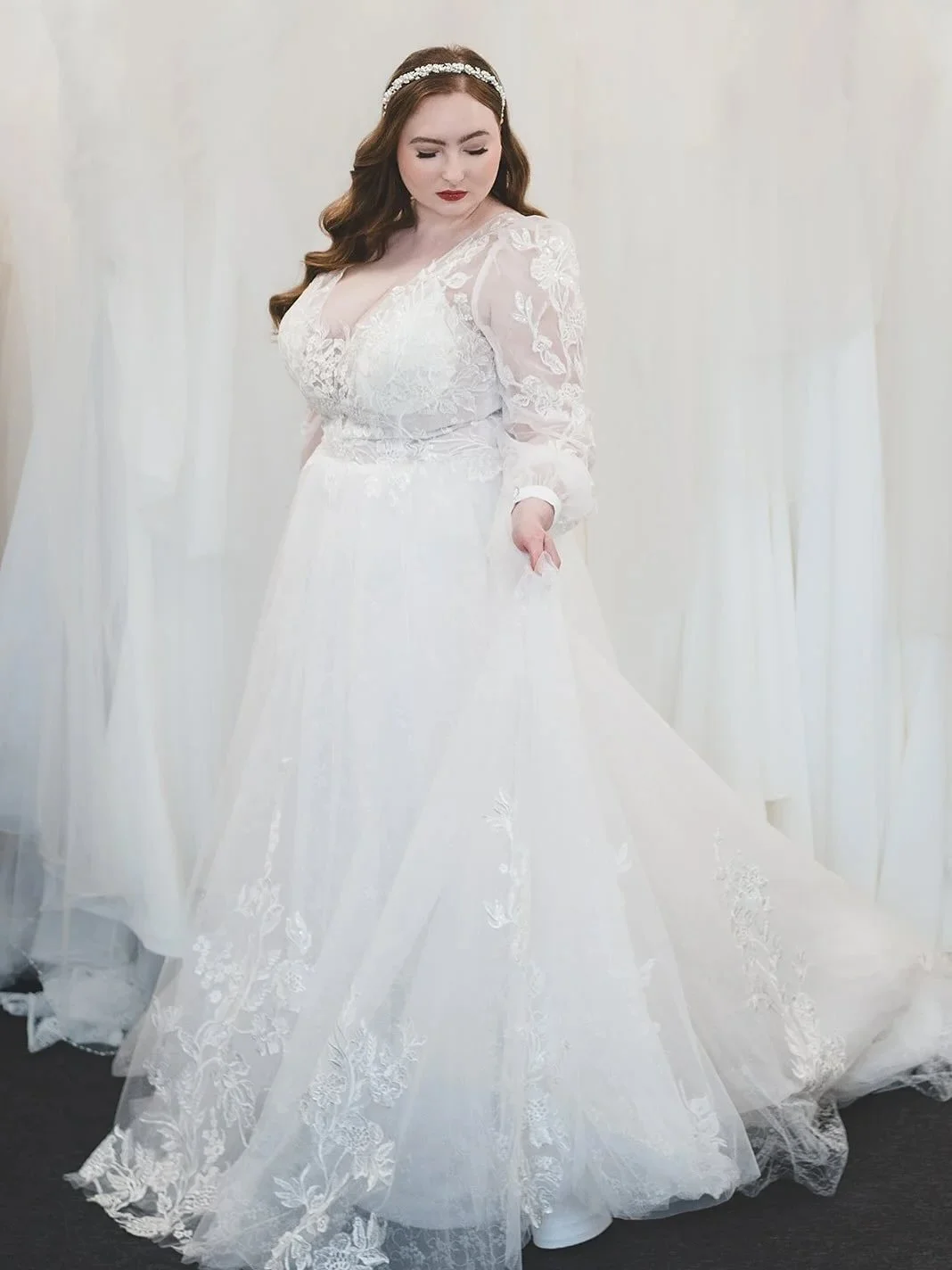Style SS2501 - Alecia 
Introducing our Whimsical Lace Dream – a lightweight lace wedding dress that effortlessly blends timeless elegance with ethereal charm.
Model @sophienattrass 
Bridal accessory @thelucky6pence 
Hair stylist @haircreation