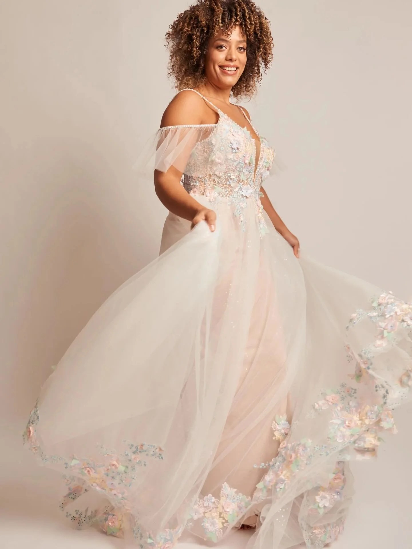 Get ready to turn heads in this bold and exquisite wedding gown that&lsquo;s sure to take your breath away. 

Style 2303 - Cecile gown made from delicate floral embroidered tulle fabrics. Discover more floral lace options in our bespoke boutique. #mi