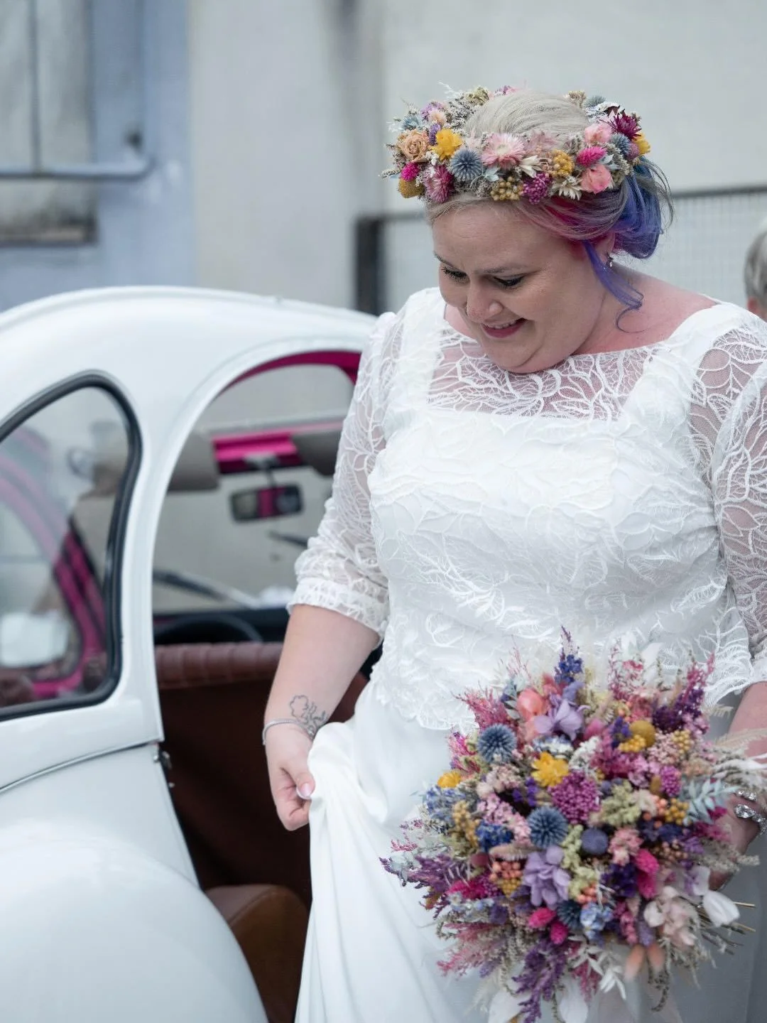 We are still dreaming about Meg&rsquo;s beautiful wedding in France in early May. She wore our Camila dress with a special lace bolero made just for her. Now we get to have even more fun by taking her gorgeous dress and turning it into something new.