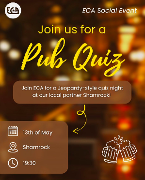 Pub Quiz : Join ECA for a Jeopardy-style quiz night at our local partner Shamrock