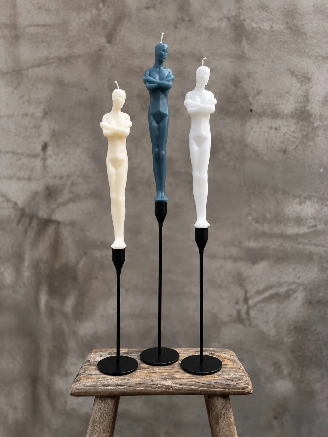 Minimalist Trio of Sculptural Figure Candles.jpeg