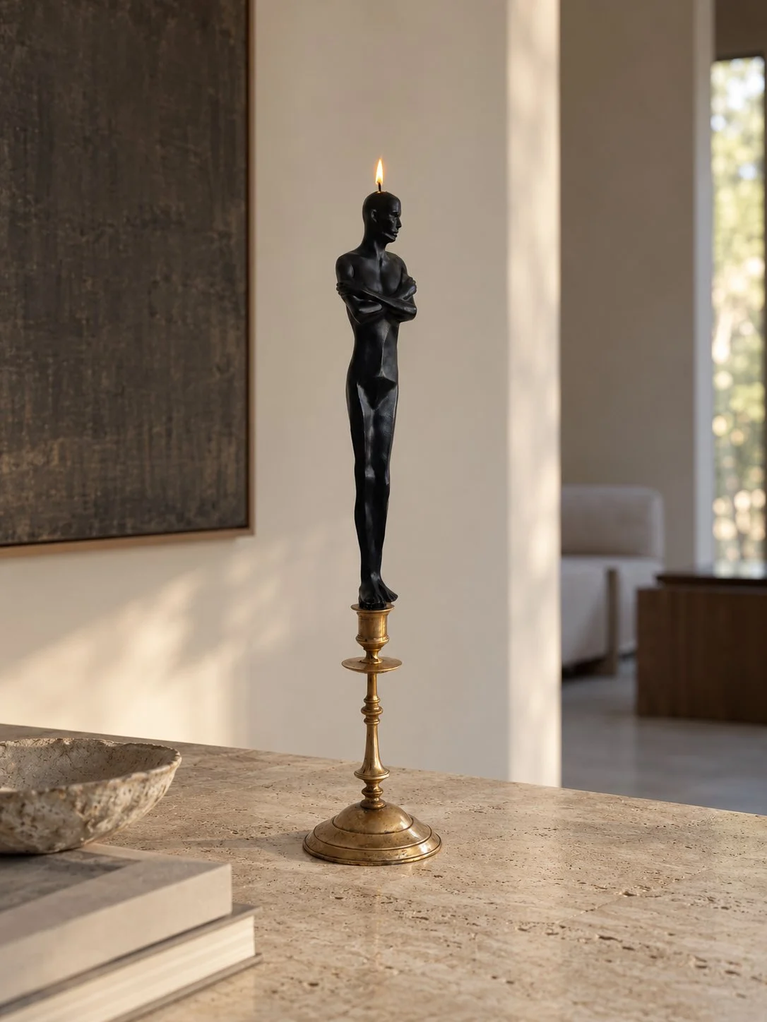 Sculptural Candle in a Warm Interior.jpeg