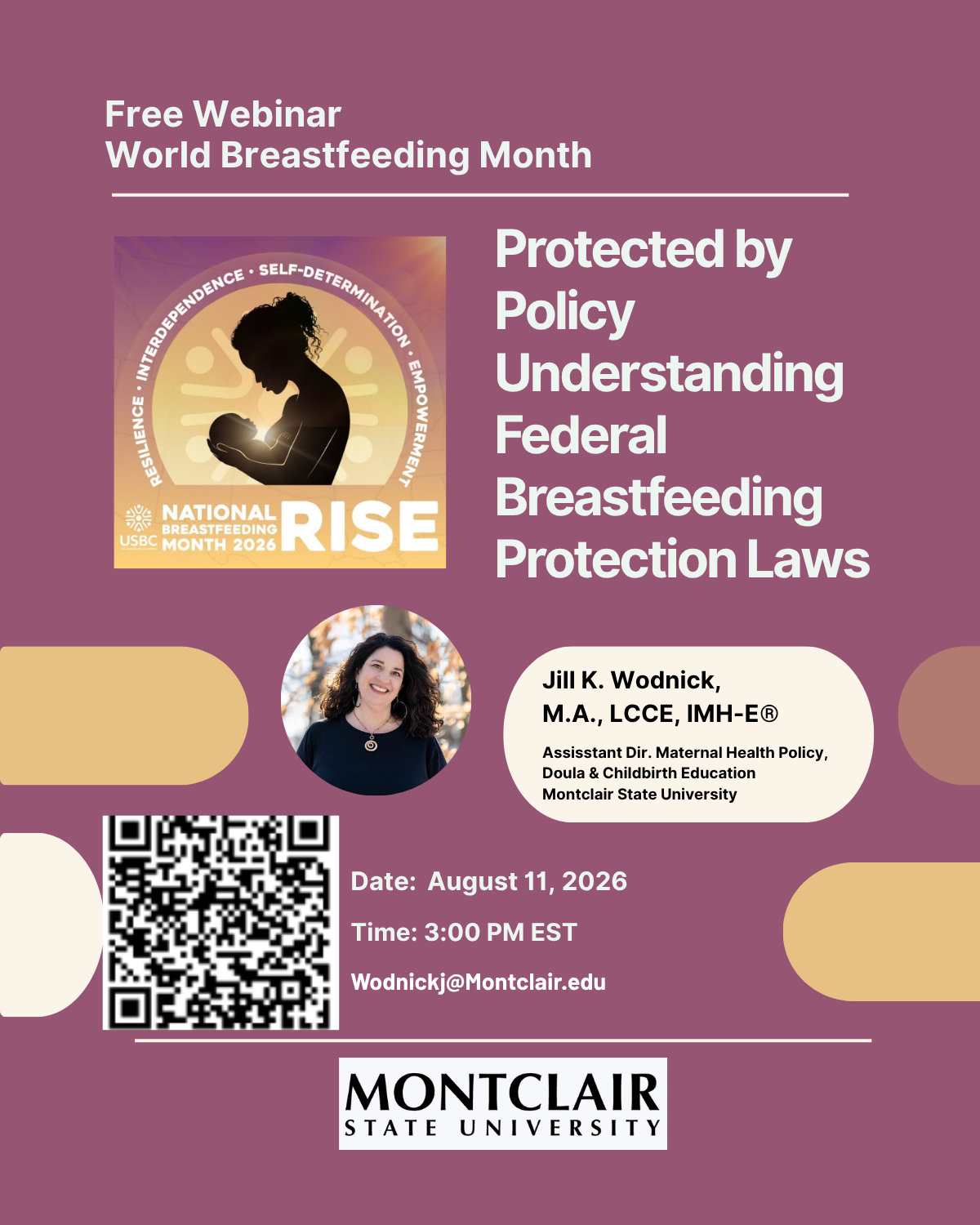 Protected by Policy: National Breastfeeding Month webinar 8/11/26, free, 3:00 pm zoom