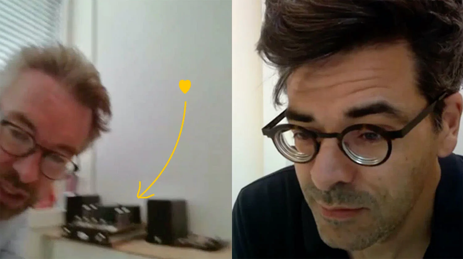 en visioconférence, Jérôme nous montre l’ampli à lampe dans son bureau