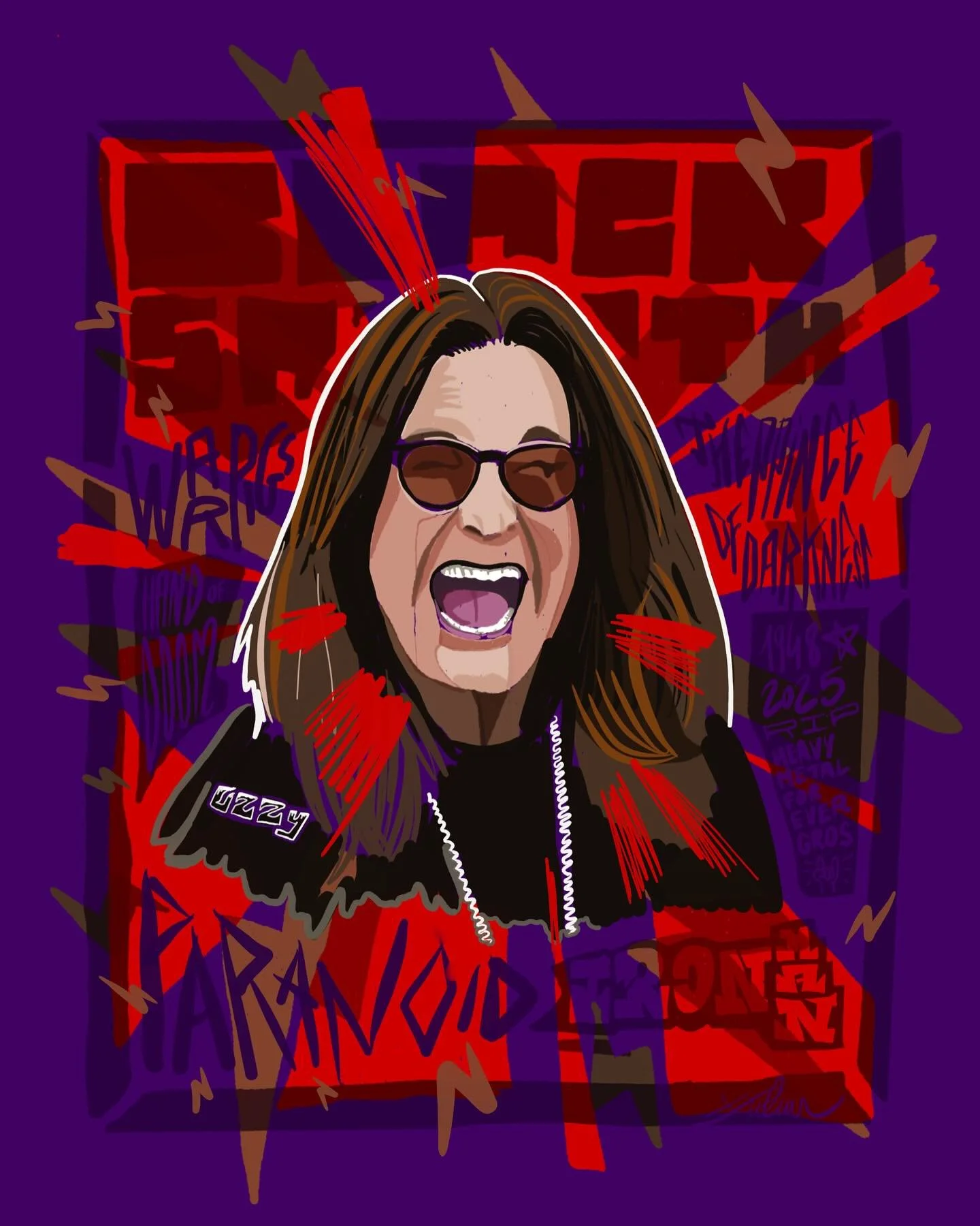 RIP OZZY… le prince des ténèbres a rejoint un autre univers… merci d’avoir changé la surface de cette terre avec @blacksabbath #blacksabbath #paranoid @edgarlegendre_86 @yannlegendre #ozzyforever #ozzyosbourne