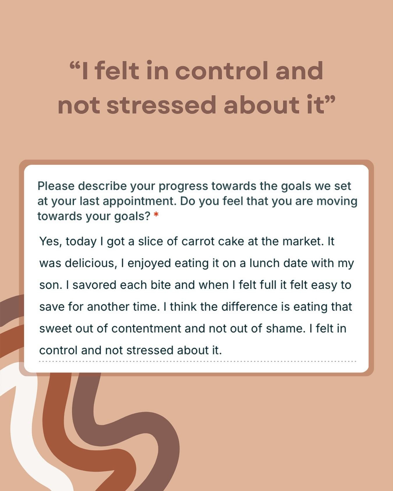&ldquo;I felt in control and not stressed about it&rdquo; 🍰