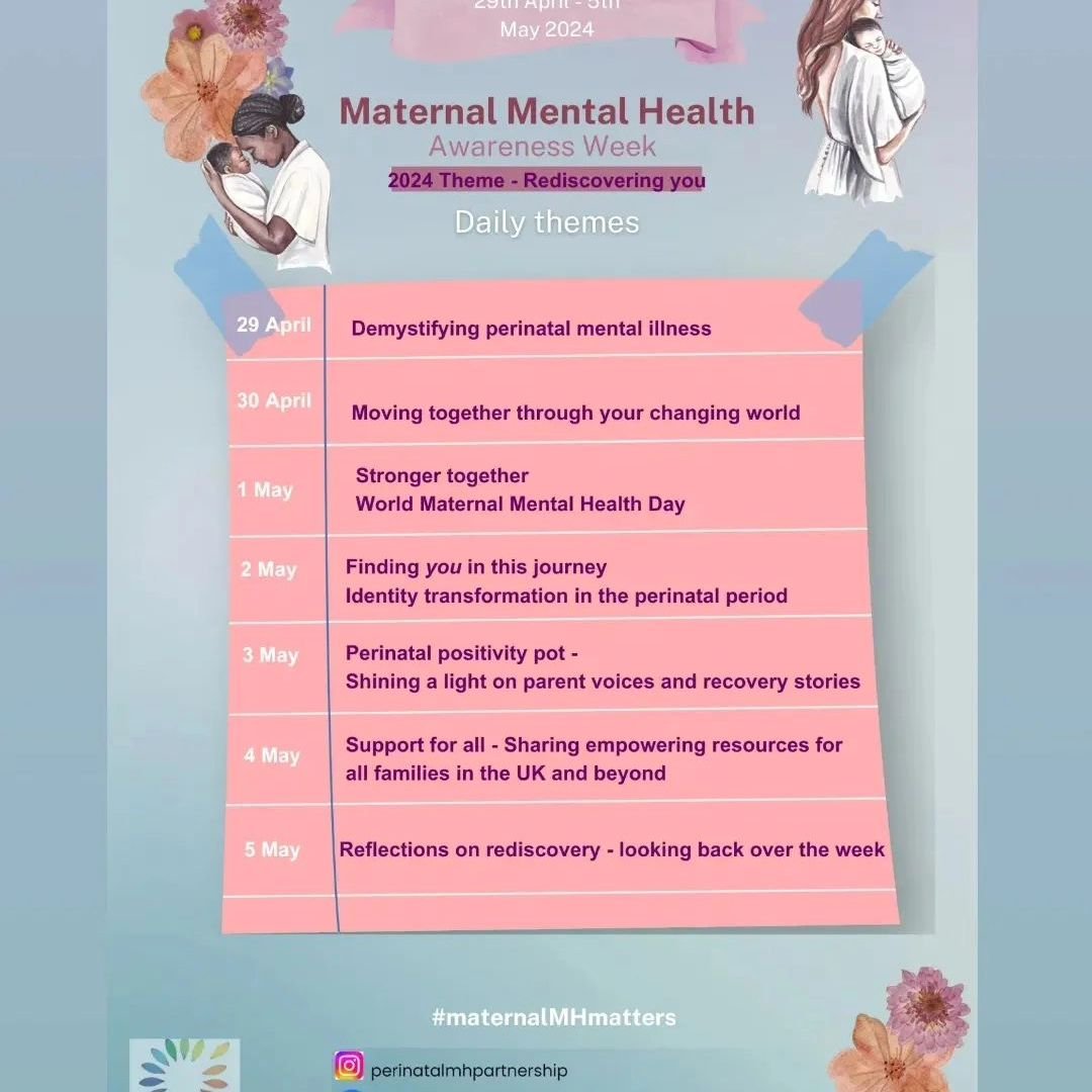 Just a few weeks now until our annual #perinatalmentalhealth at @perinatalmhpartnership

Posted @withregram &bull; @perinatalmhpartnership The overall theme for this years Maternal Mental Health Awareness Week is Rediscovering You. We are now delight
