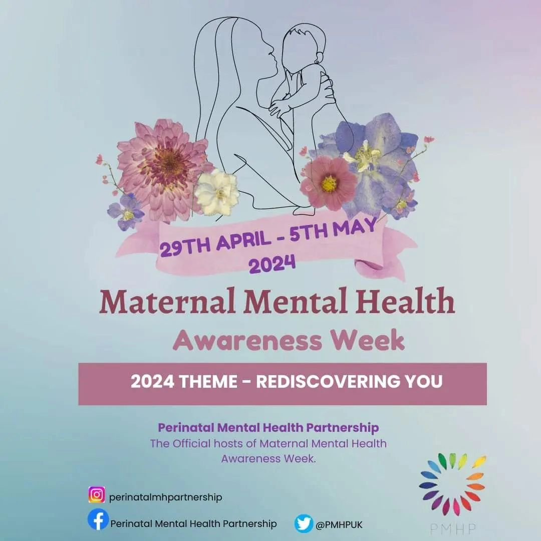 Our Maternal Mental Health Awareness Week at @perinatalmhpartnership 
starts on Monday! What will you share?

@dorpip @nhsdorset @mmhalliance @bestbeginningscharity @bournemouthuni @midwives_rcm @ihealthvisiting @dadmattersuk

#perinatalmentalhealth 