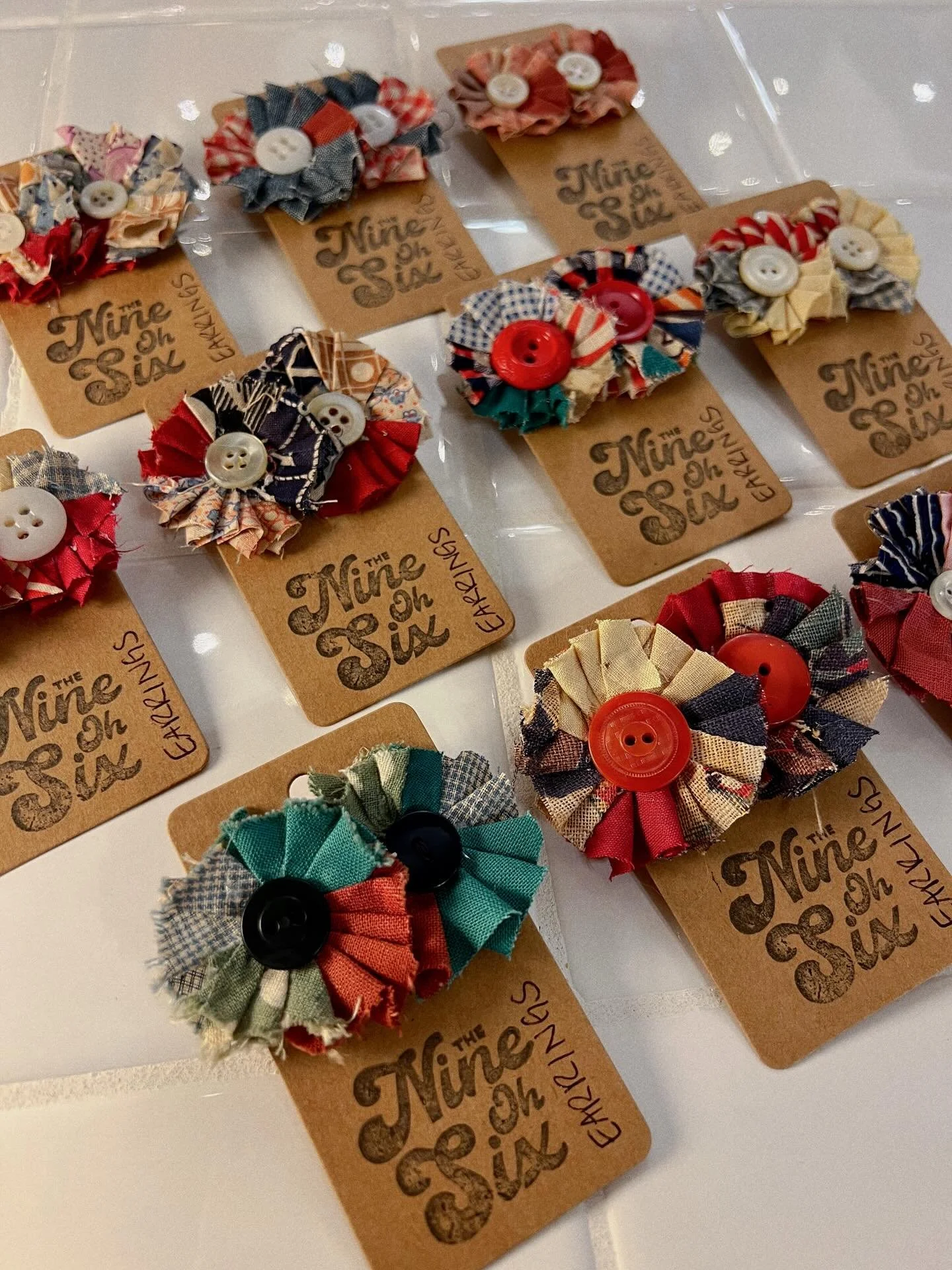 1930&rsquo;s quilt button earrings. Are you kidding me?! 😍We value and appreciate handmade around here. Come snag a pair today!