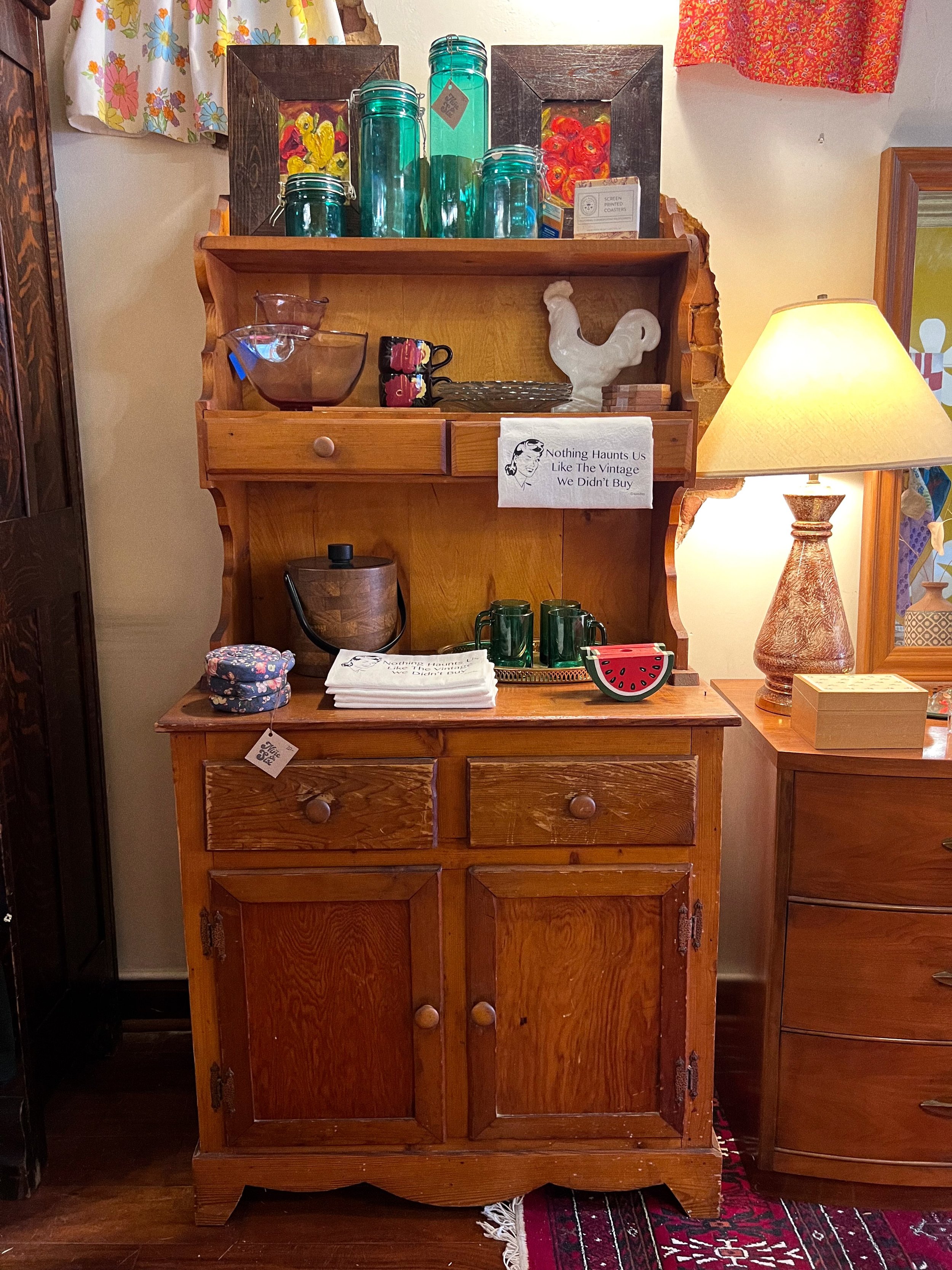 Oldie but a goodie. This sweet little hutch would be perfect for a coffee bar, a place to keep your microwave, a place to drop your keys by the door, or storage in a craft room. However you see fit! 

✨$125✨
24&rdquo;w x 18&rdquo;d x 65.5 &rdquo;h 

