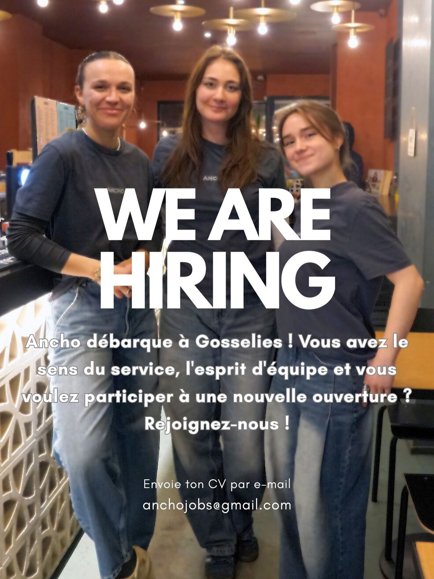 Pr&ecirc;t &agrave; lancer le prochain chapitre avec nous ? 🚀 🌮 Ancho arrive enfin &agrave; Gosselies et on ne cherche pas &laquo;&nbsp;juste&nbsp;&raquo; des employ&eacute;s, mais les futurs piliers de ce nouveau spot.