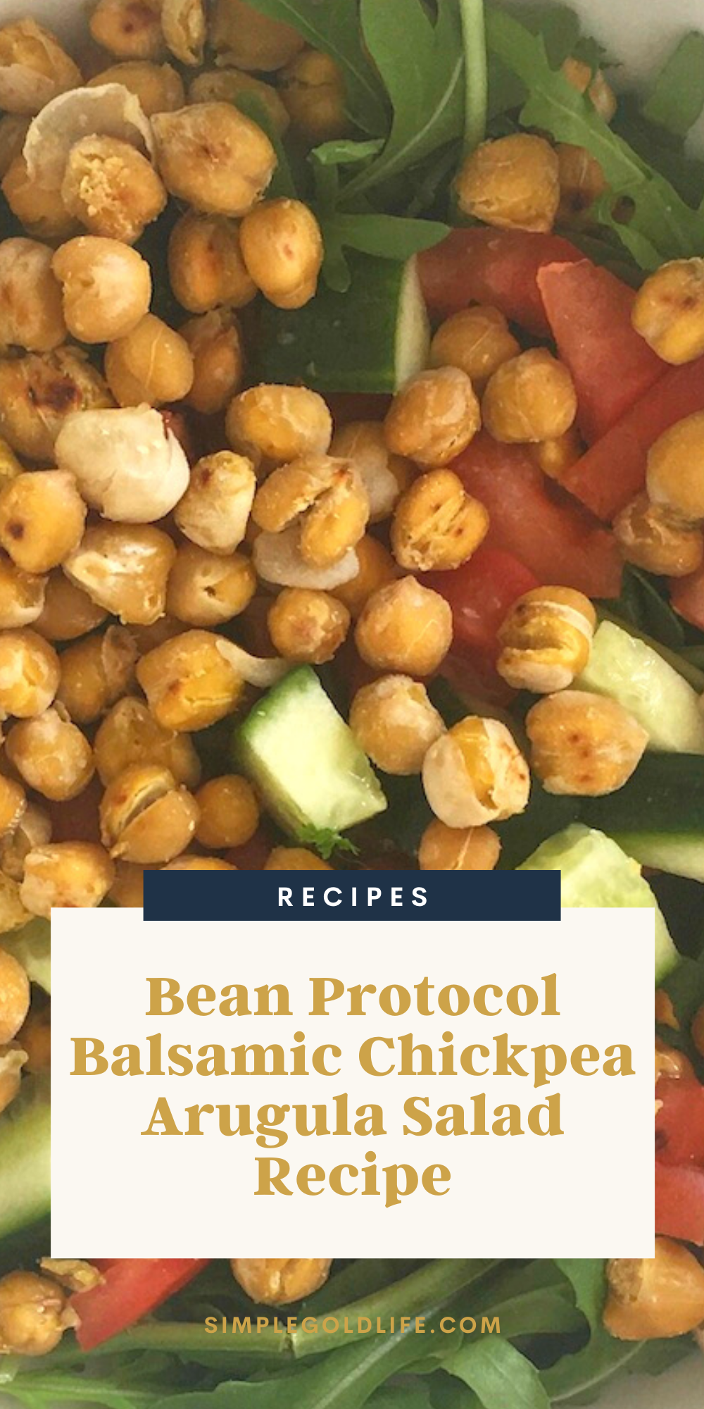  Prepare to fall in love with Balsamic Chickpea Arugula Salad! Our SimpleGoldLife fans love this Bean Protocol recipe and might soon be your new favorite too. Follow me on Pinterest for more Healthy Bean recipes. 