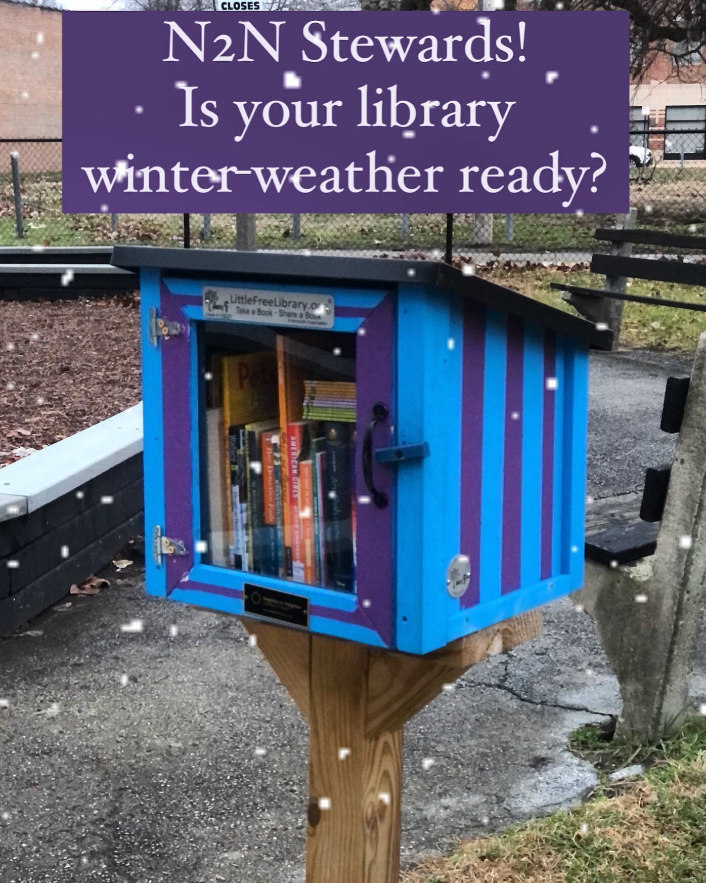 Neighbor to Neighbor Literacy Project Stewards, is your library ready for the Chicago winter? This LFL at Honeysuckle Park in Bronzeville is, thanks to some new plexiglass!
 
Make sure to check your roofs, doors, and plexiglass to make sure no snow c