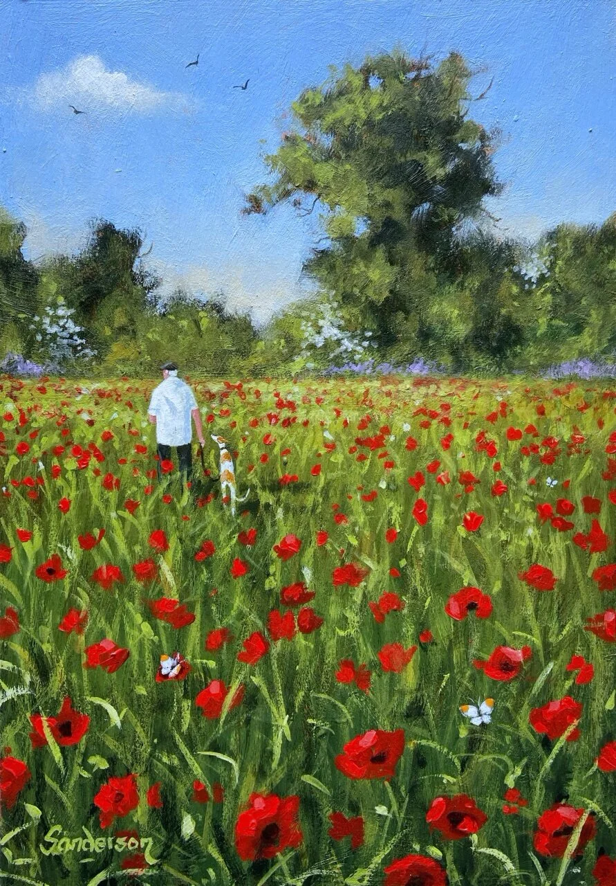 A beautiful scene in red and green