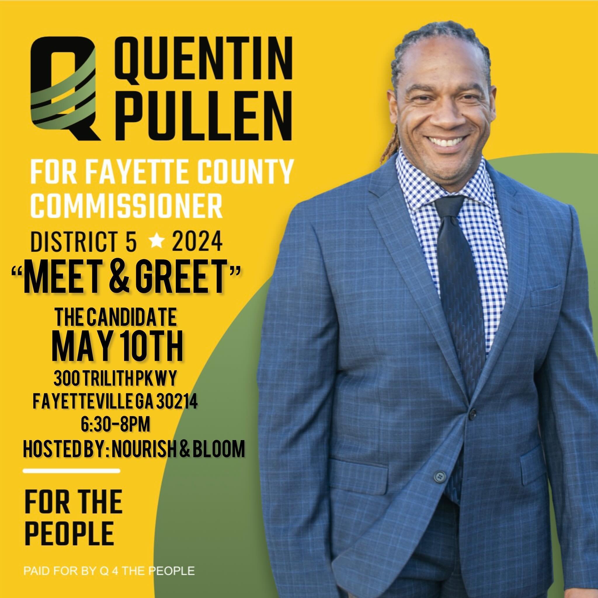 This Friday evening @nourishandbloommarket meet me out front and let&rsquo;s have a conversation about our community and what it needs to bring us closer. I look forward to seeing you Fayette County!!! 

Early Voting goes from April 39th thru May 17t