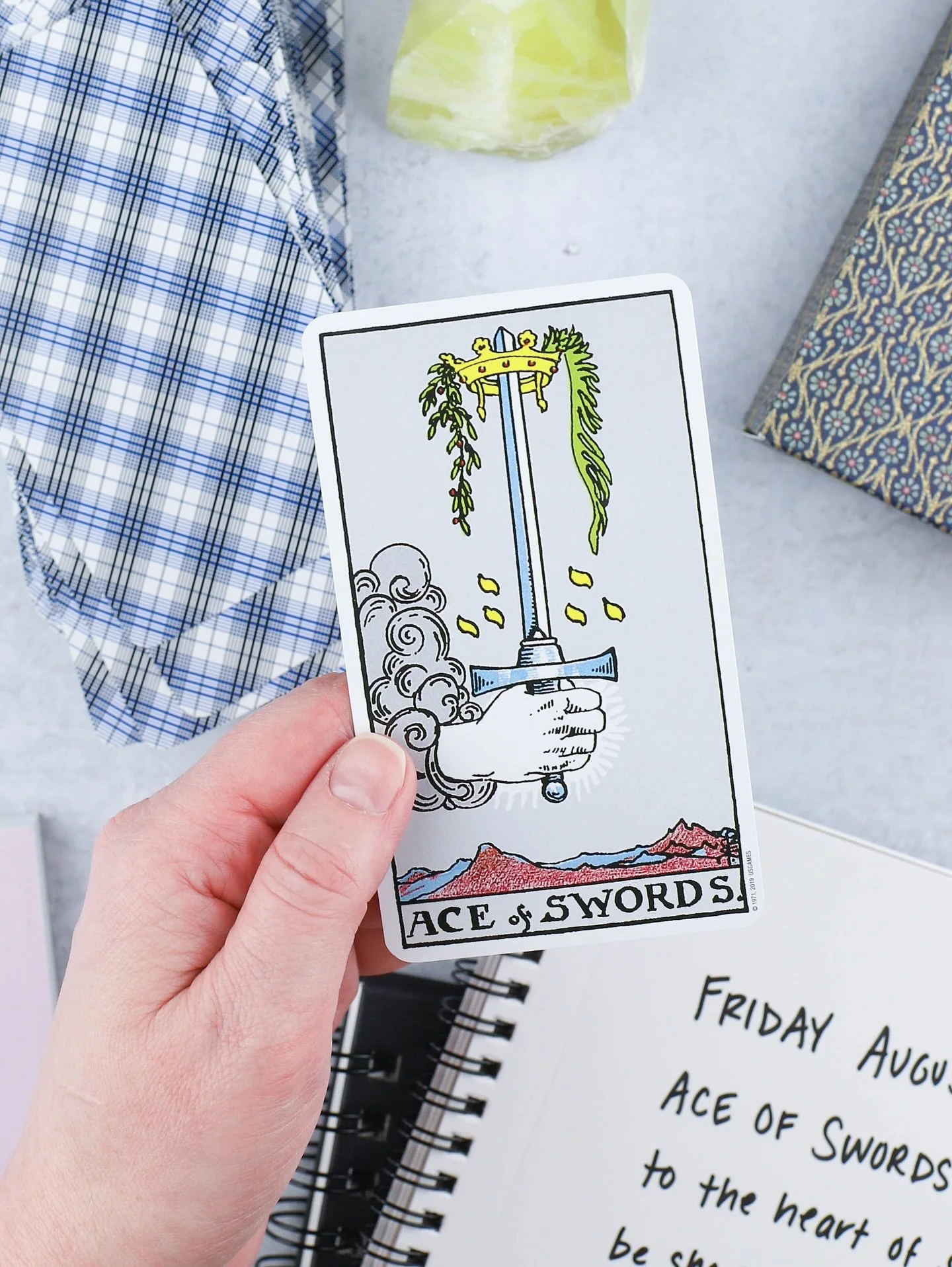 Friday, August 22nd: Ace of Swords &mdash; 

Cutting right to the heart of something can be shocking and world-shaking. A surprise, a sudden shift &mdash; all attention is suddenly on the change taking place and the accompanying feelings. There are a