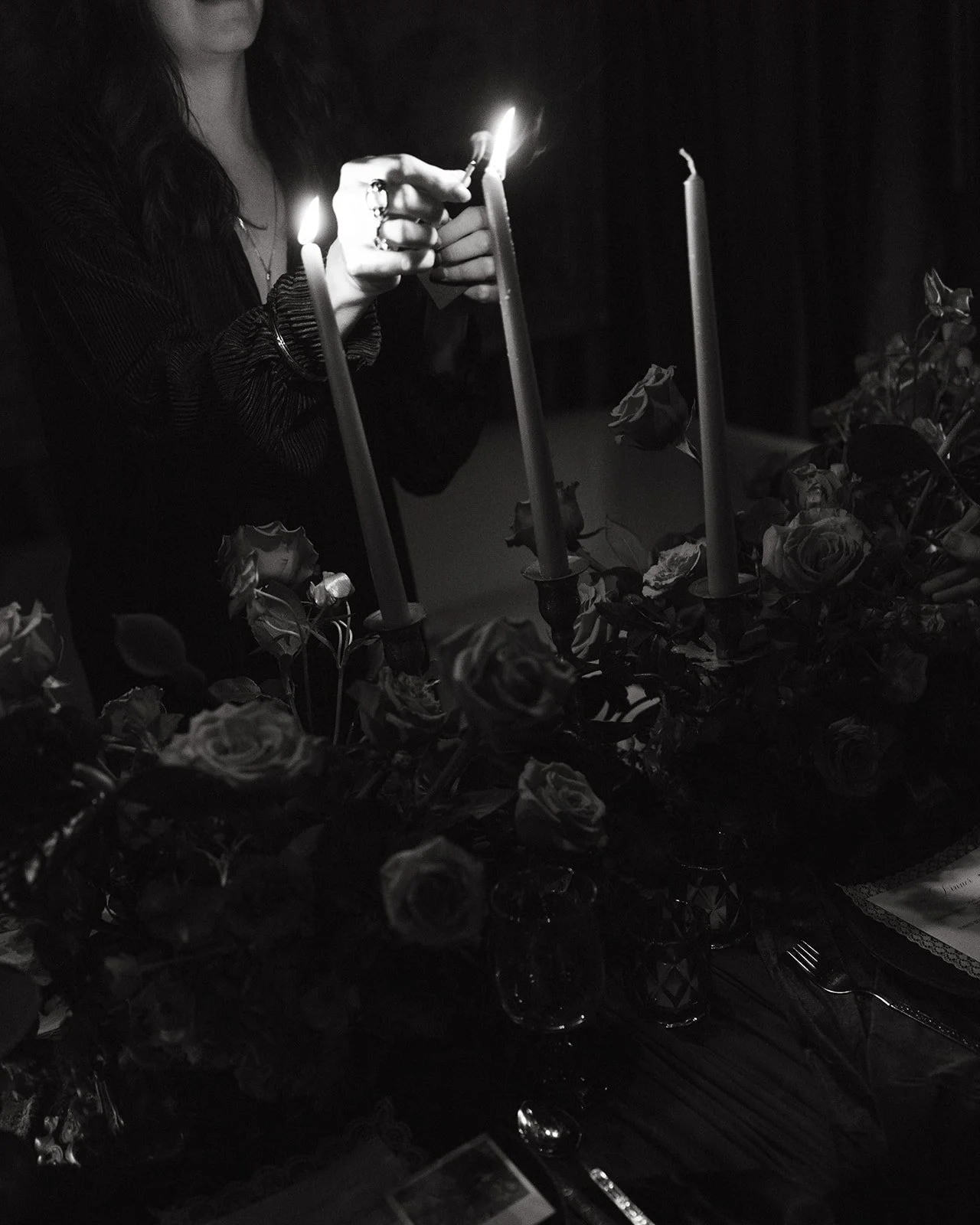 Vintage maximalist more is more wedding inspiration full lush florals pop of red vintage candelabra head table decor le lounge kansas city wedding florist the cottage rose crossroads spring wedding decor brown fabric orchid lace fringe taper candles