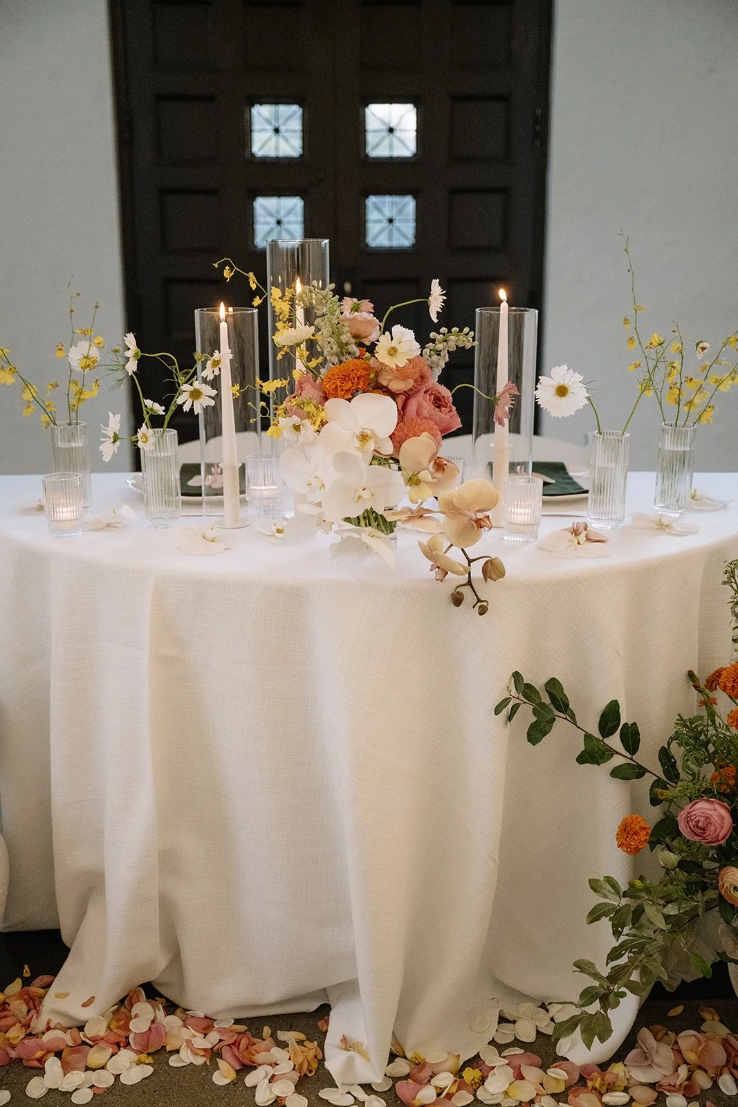 colorful flower filled october wedding in midtown kansas city la villa bridal bouquet wedding bouquet wedding flowers bud vase centerpieces sweetheart table the cottage rose kansas city wedding florist crossroads reception sweetheart table bouquet