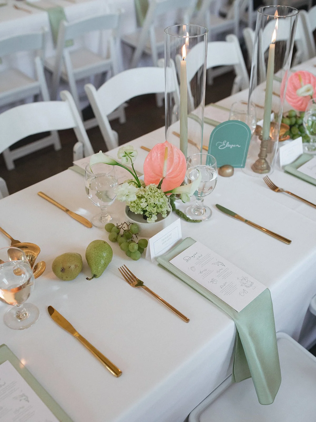 Sculptural modern spring wedding bud vases fruit and flowers candles hanging installation midtown la villa spring flowers the cottage rose kansas city wedding florist crossroads reception decor