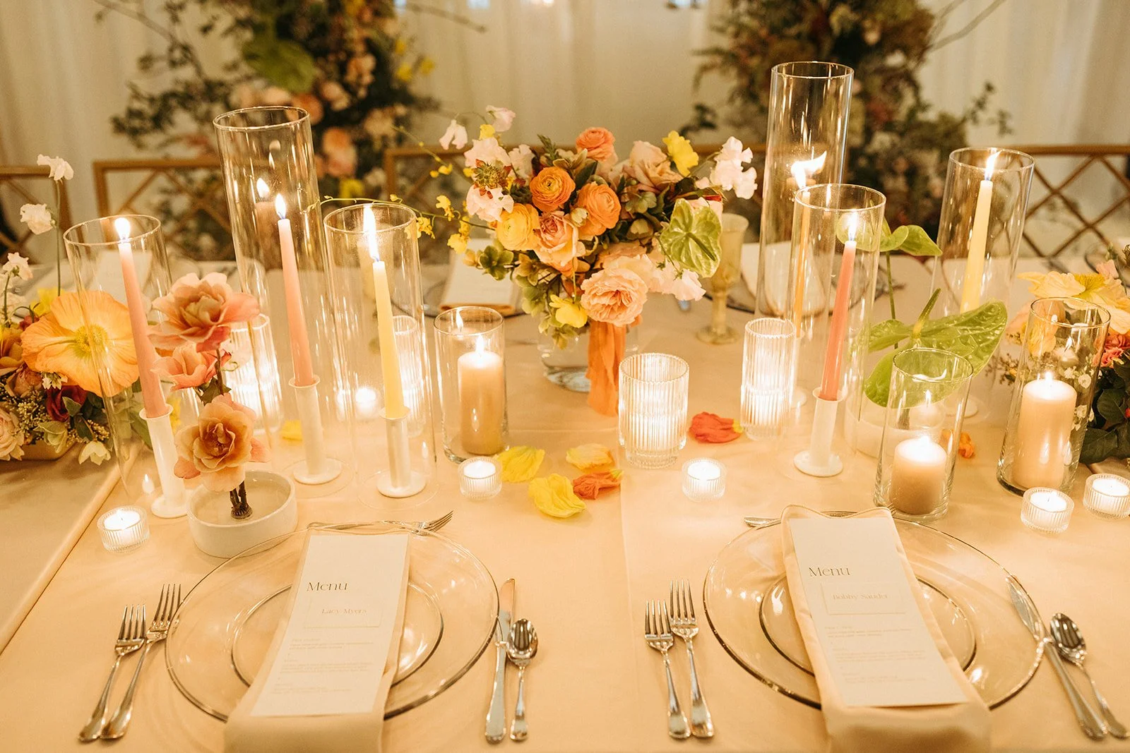 reception flowers large lush floral arch ceremony backdrop head table flowers and candlesmodern garden wedding flowers  the grand hall downtown kc the cottage rose kansas city wedding florist crossroads