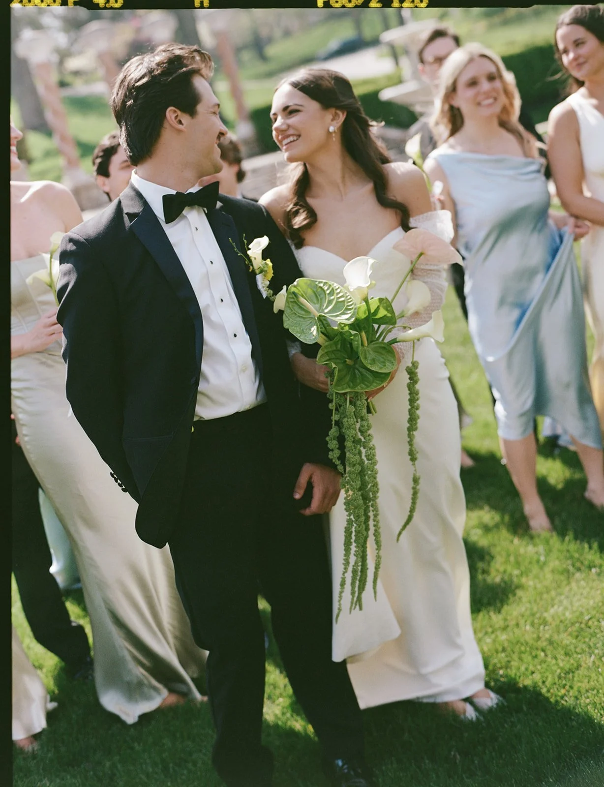 Sculptural modern spring wedding anthurium amaranth midtown la villa spring flowers the cottage rose kansas city wedding florist crossroads personal flowers petite modern sculptural bouquet calla lilies bridal style groom in tux