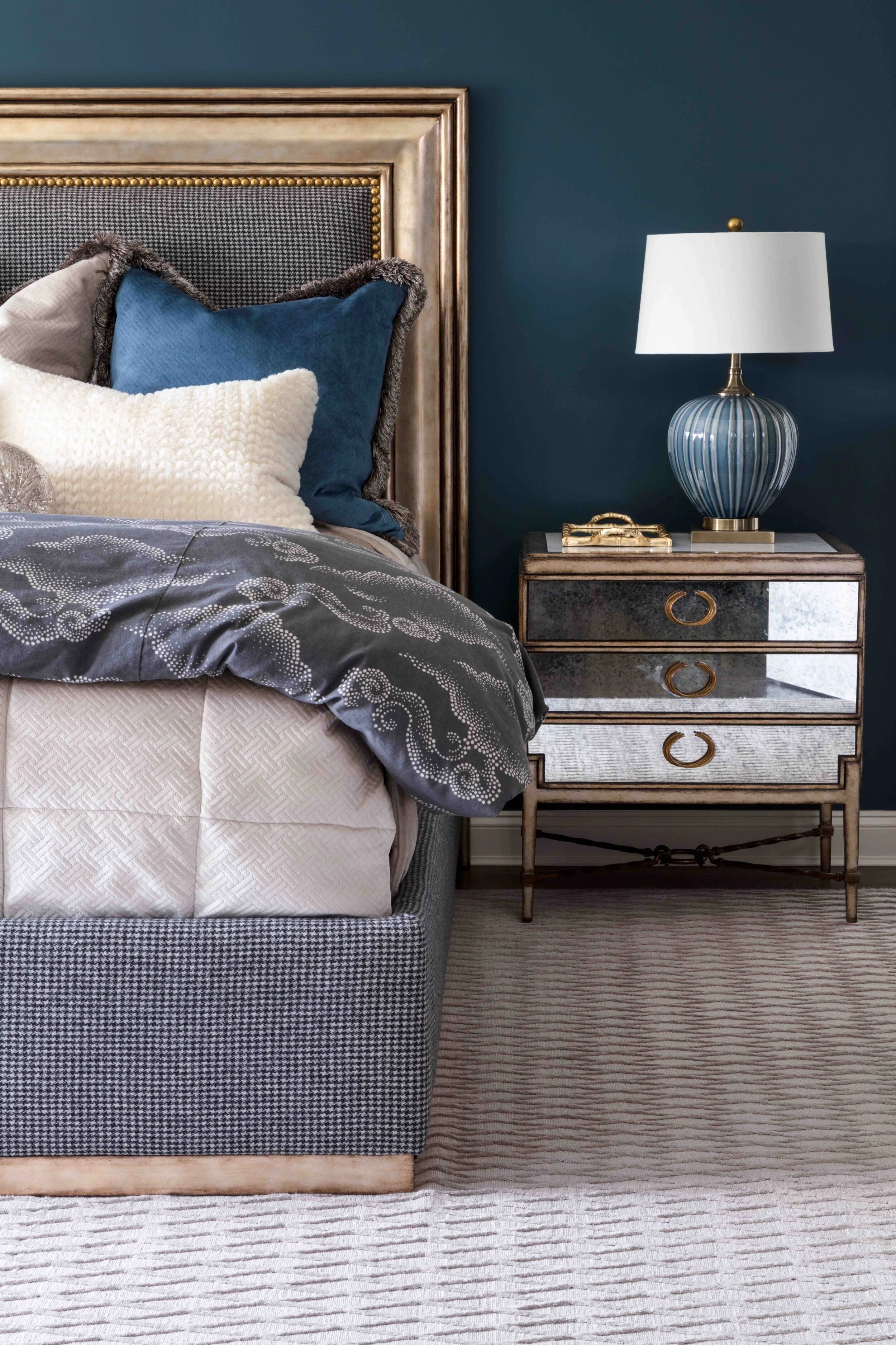 Moody Blue - Bedroom and Side Table