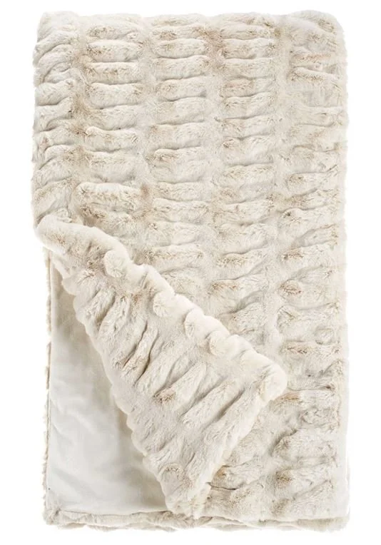 Ivory Mink Faux Fur Throw