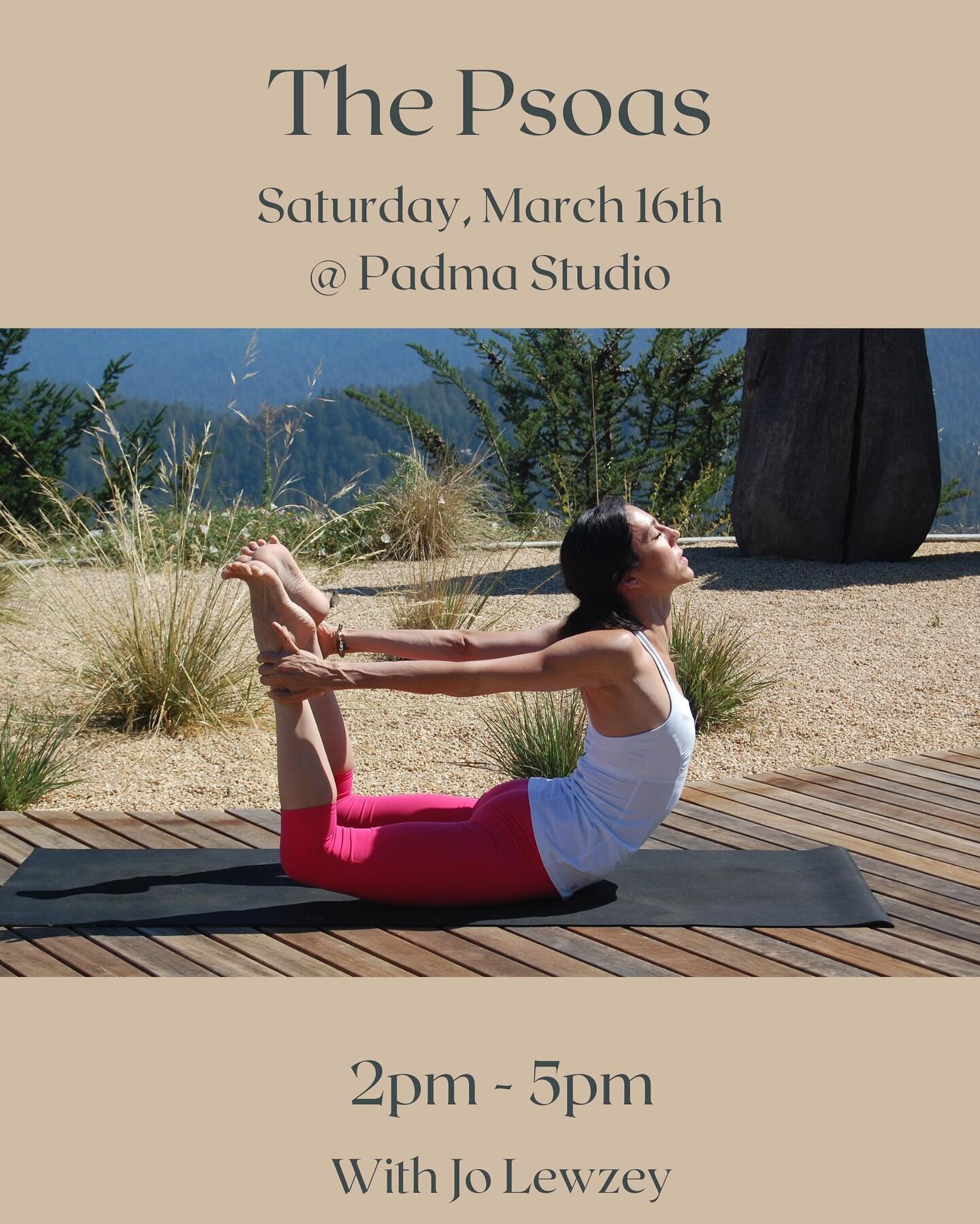 I&rsquo;m back from my travels and excited to be teaching my Psoas workshop coming up on March 16th! ✨💫

This has always been a favorite as the iliopsoas (hip flexor) muscle is so important. 

The psoas muscle is a vital and often overlooked muscle 