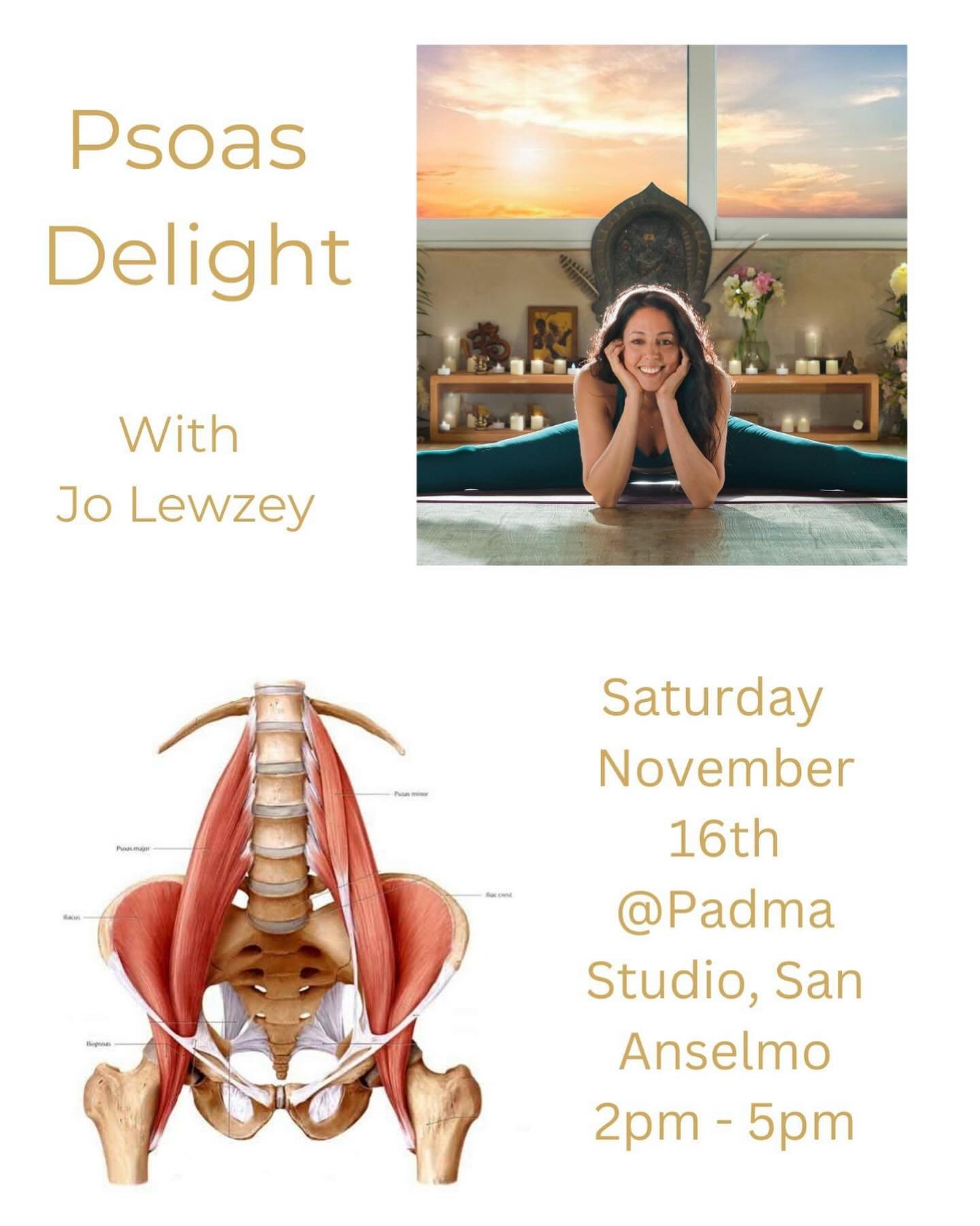 Here we come Psoas!!! 😃
Saturday November 16th, I&rsquo;ll be @padmastudiofx San Anselmo.. 

For more info and sign up click the link in my bio.. 
Excited to see you there! 💛

#psoas #workshop #yoga #yogateacher #yogaheals
