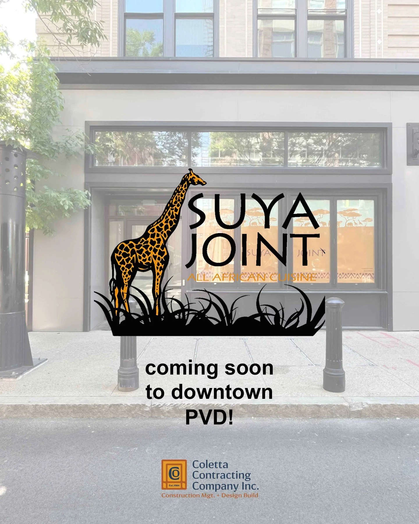 We are honored to be renovating the new PVD location for Cecelia Dama Lizotte, a James Beard Award finalist and founder of @suyajointprov, an authentic African cuisine restaurant coming very soon. Coletta is partnering with the Peregrine Group LLC an