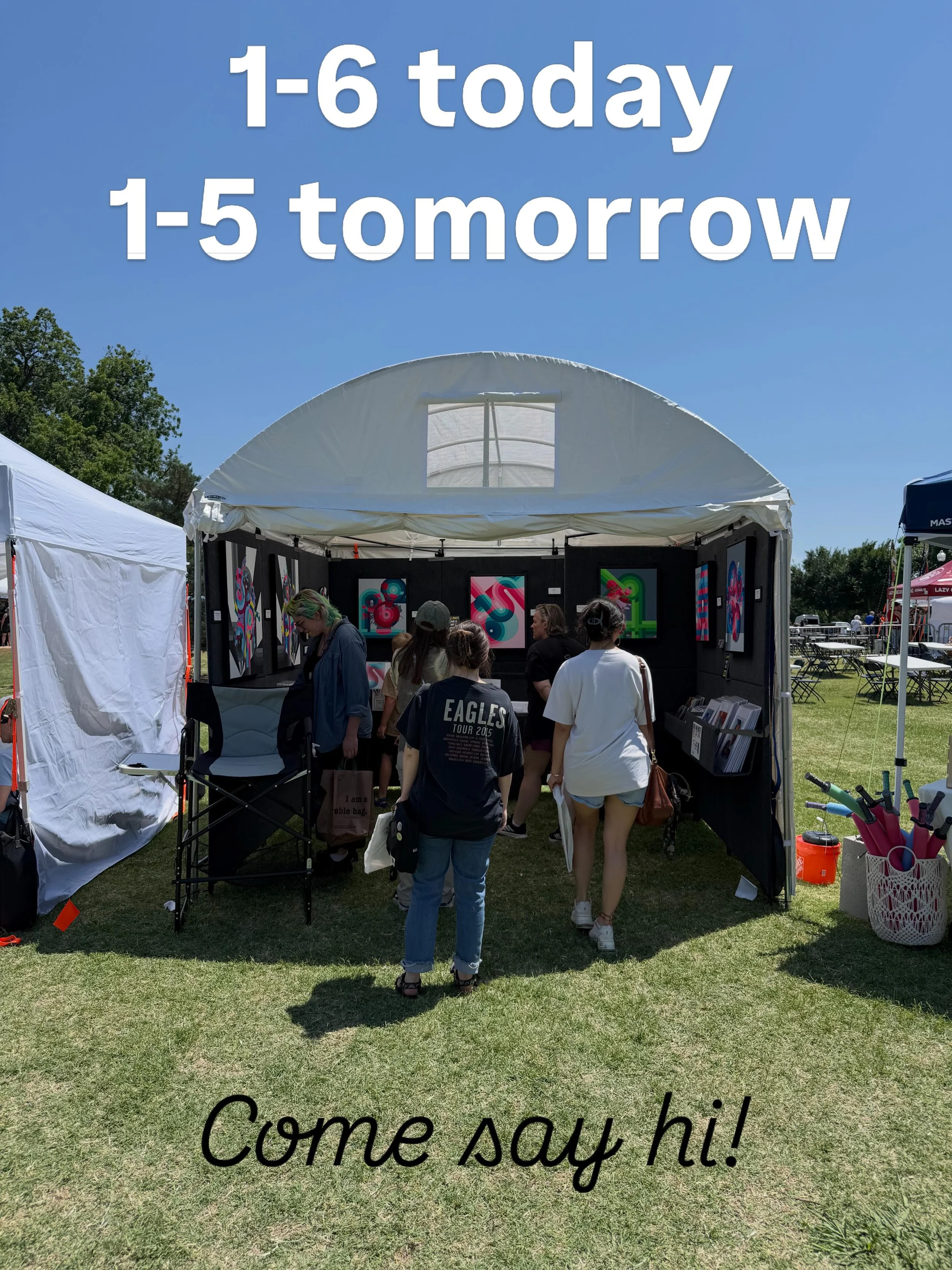 Come out and say hi! Find me by the flag pole (pink star on the map)