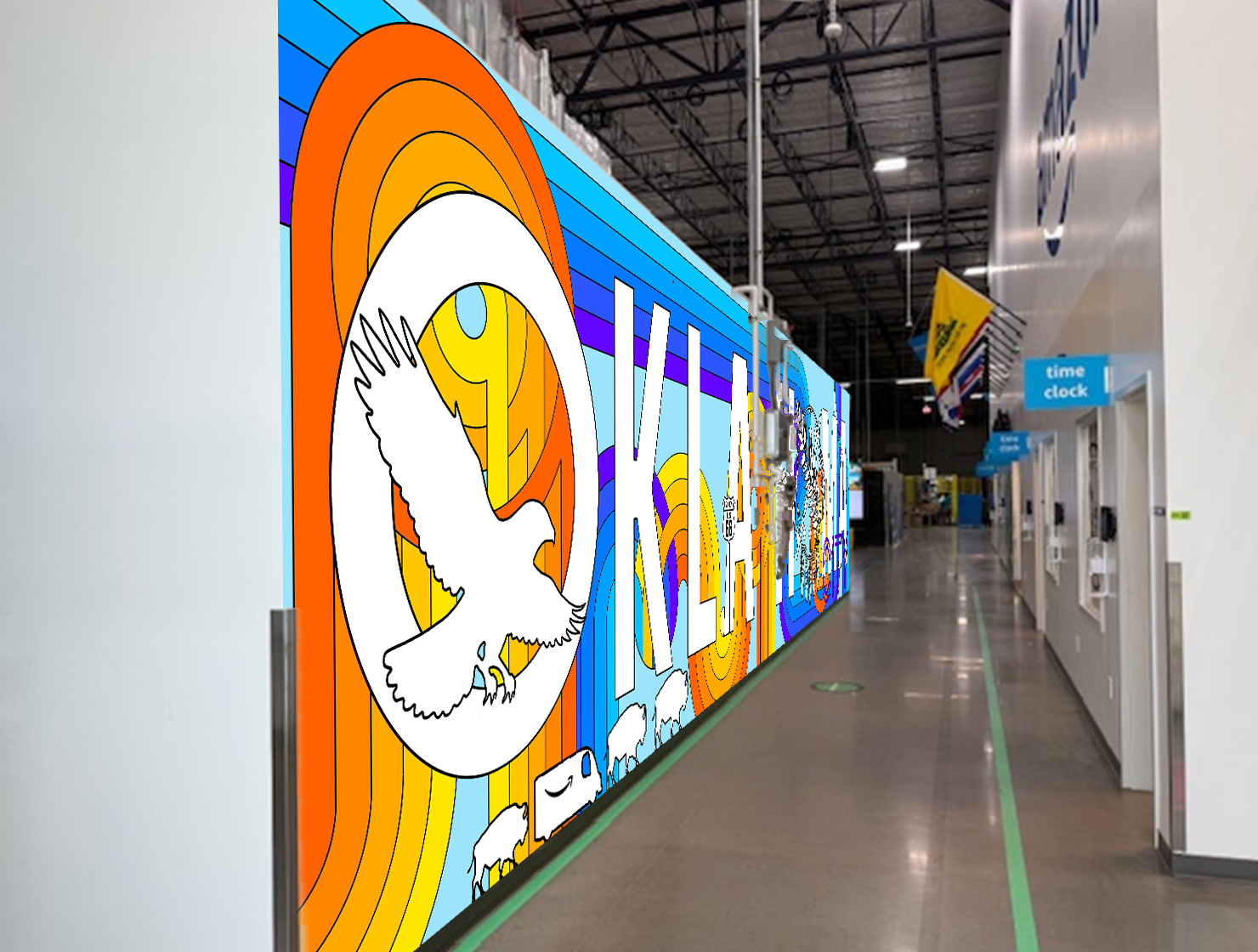 Site Photo with Mockup superimposed on wall