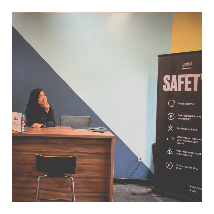 Practicing my interviewing skills at the Uber Greenlight Hub in Austin, Texas