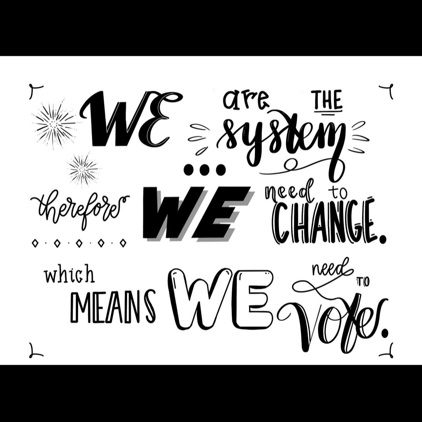 &ldquo;WE are the system, therefore WE need to change, which means WE need to vote.&rdquo; Buy a pack of 5 or send a single card out to a friend. 💌📫📬📭Thank you @lizziemickiewicz for blending your artwork with @eniesburton&rsquo;s words to come up