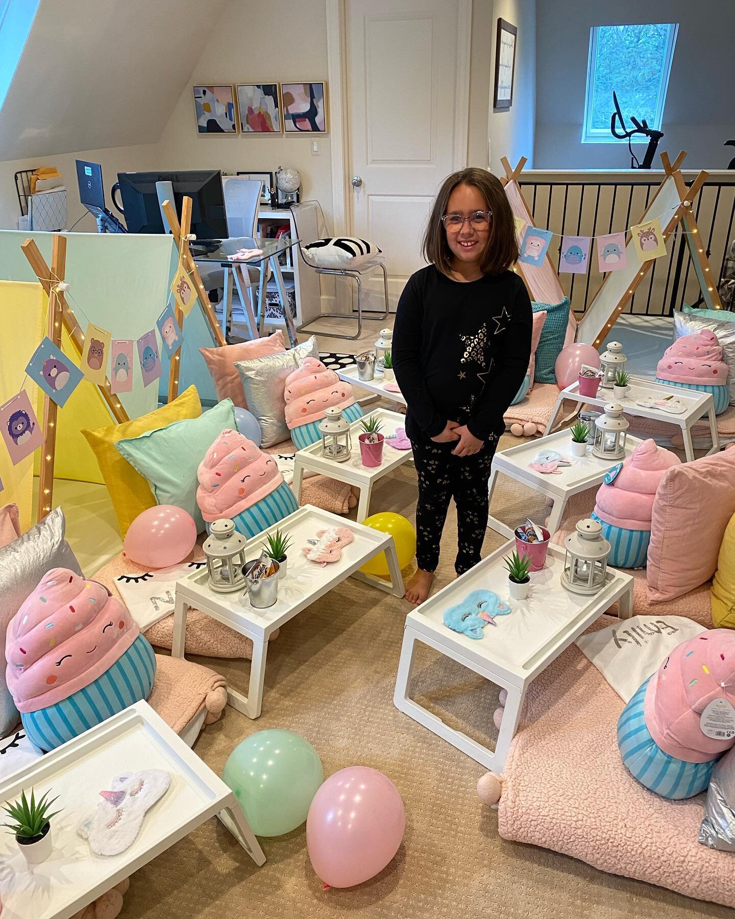 This sweet girl was speechless when she saw her sleepover setup! 🥰 We loved making her so happy!

#squishmallows #squishmallowbirthday #sleepover #sleepoverparty #happybirthday #birthdayparty #tent #tentsleepover #grossepointe #royaloakmi