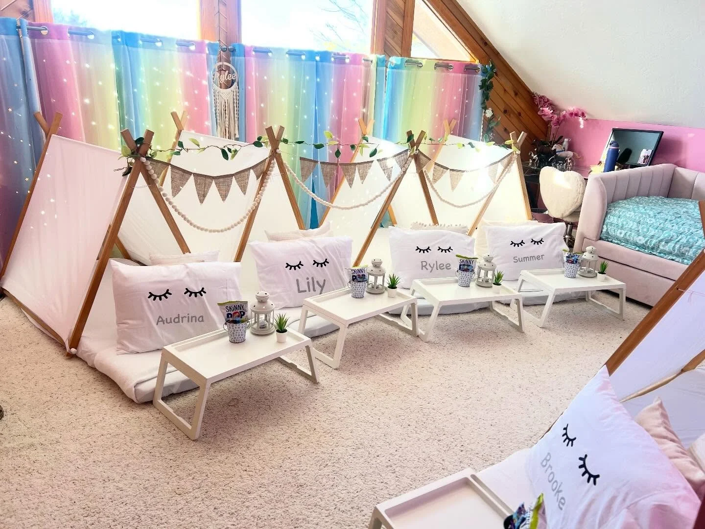 Lightning this room was perfect for our Boho theme!