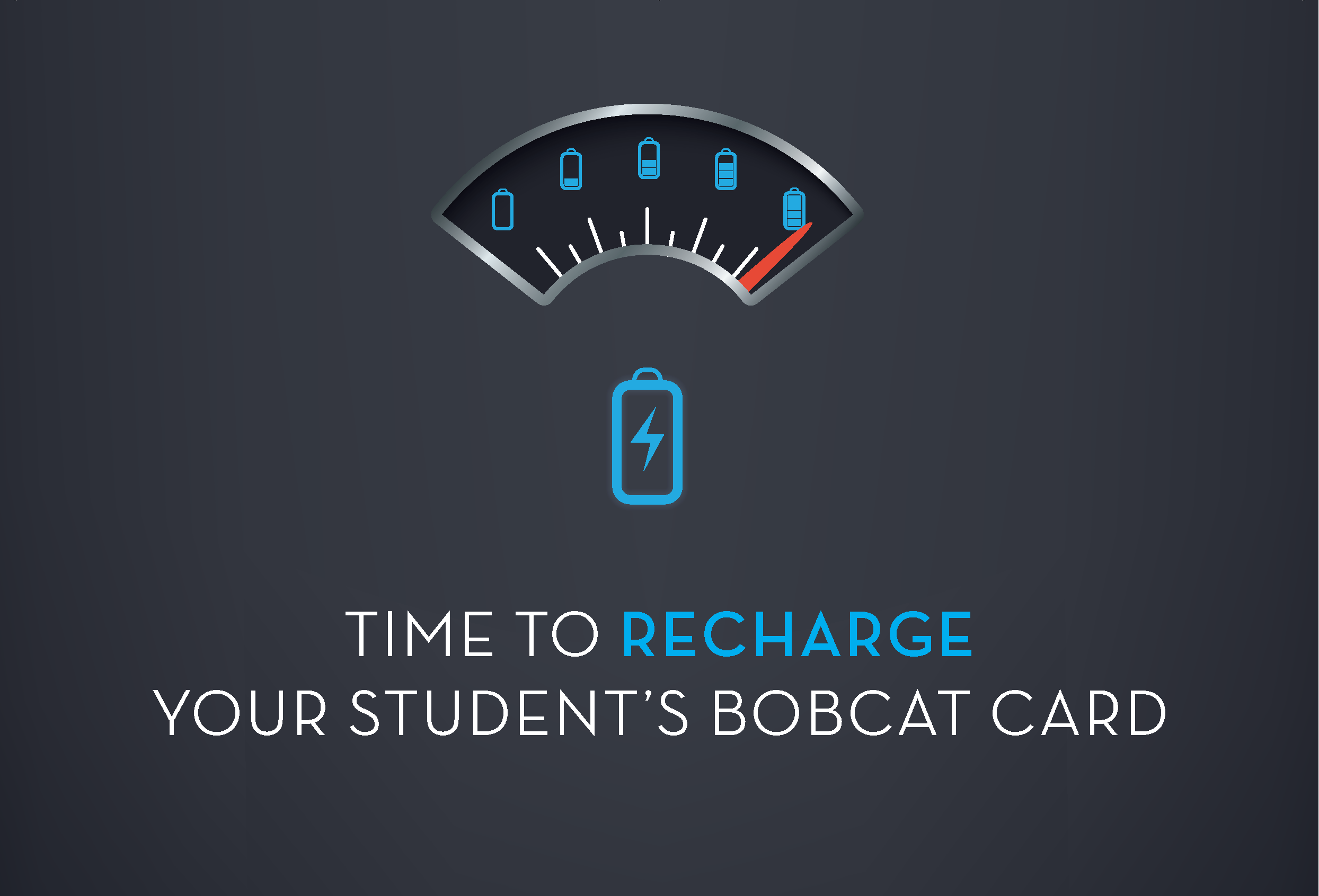 Recharge Cat Cash postcard for the Bobcat Card Office