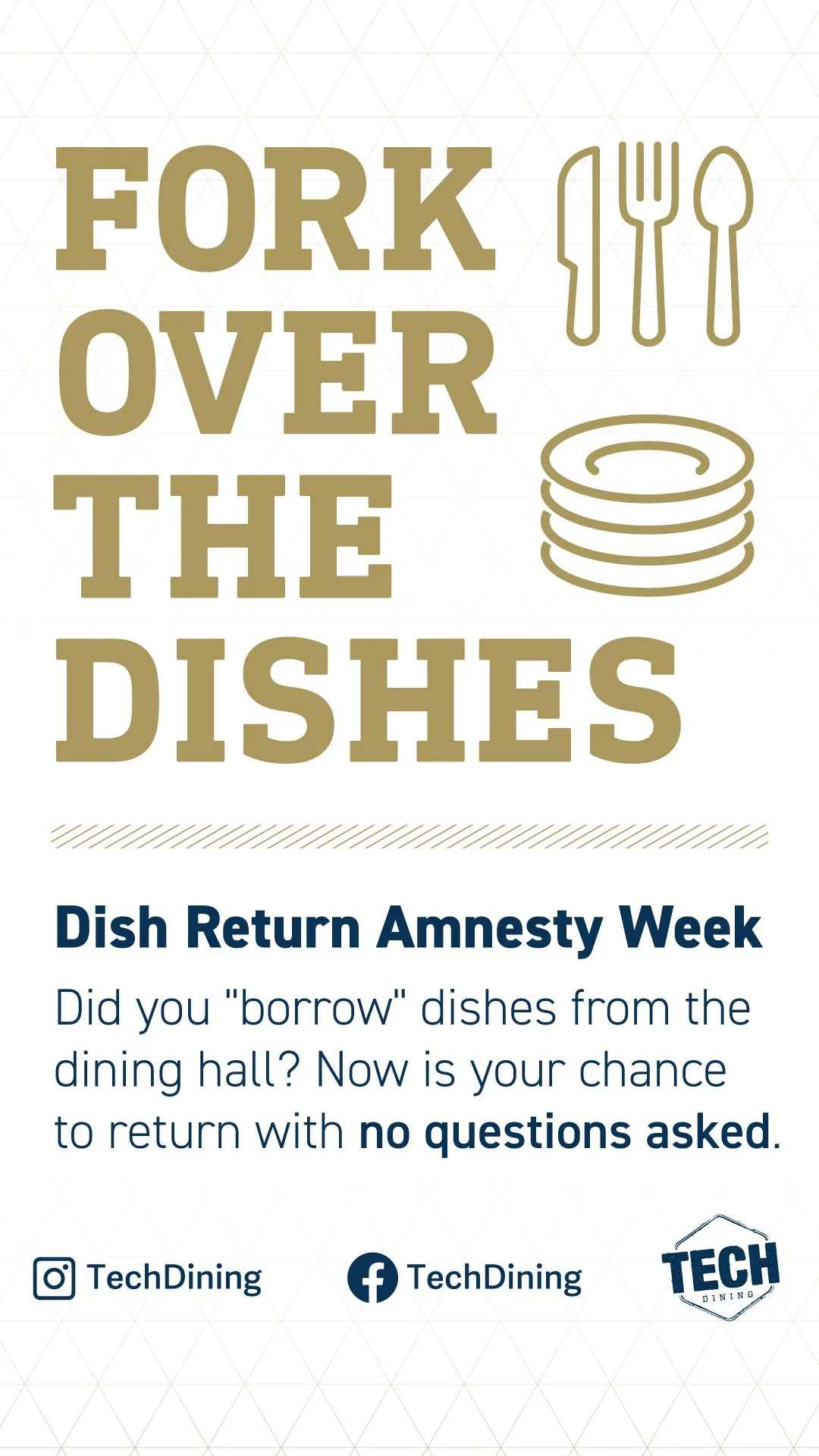 Theft of dining hall supplies is a common problem so we took a direct communication approach at the end of year.  