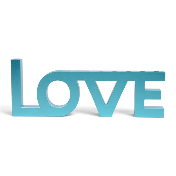 LOVE Word Blue Hanukkah Menorah.jpg