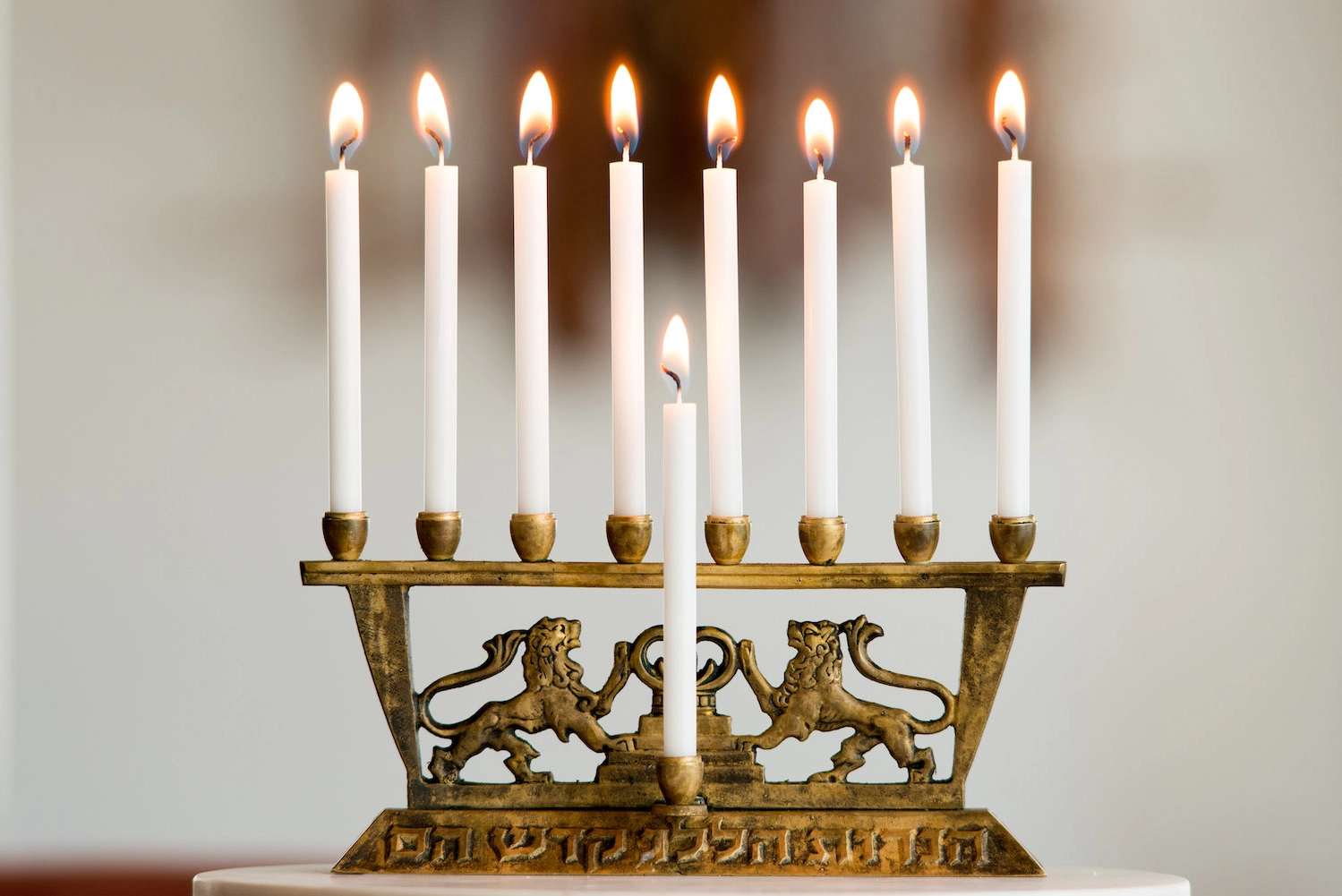 GoodLight White Hanukkah Candles Lit.png