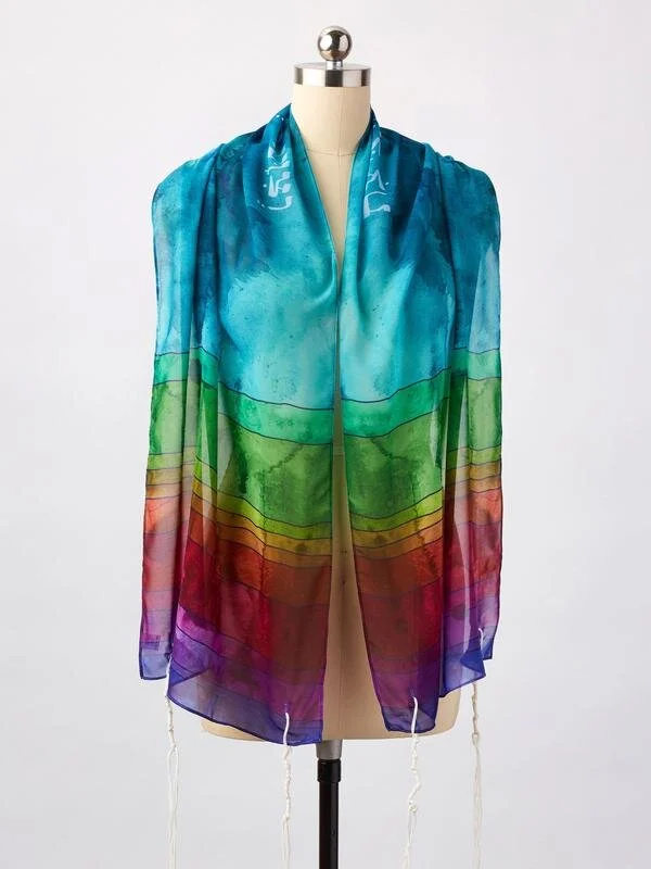 Stained Glass Tallit - Poly Chiffon