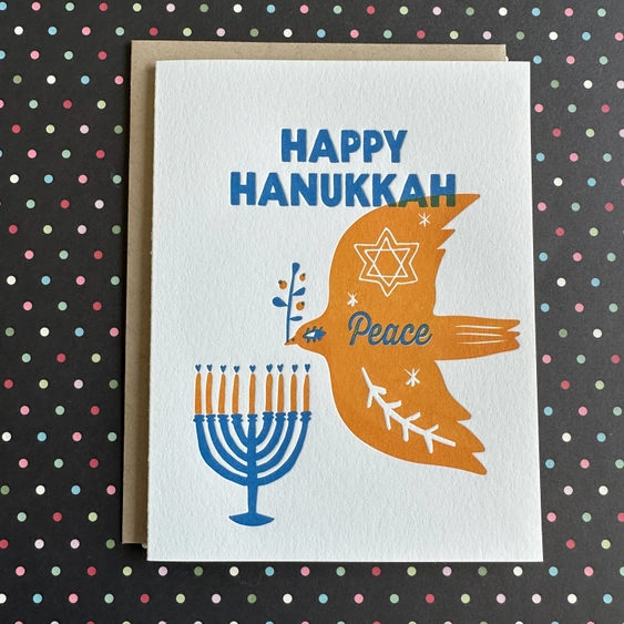 Peace Bird Hanukkah Card Box Single Close Up.png
