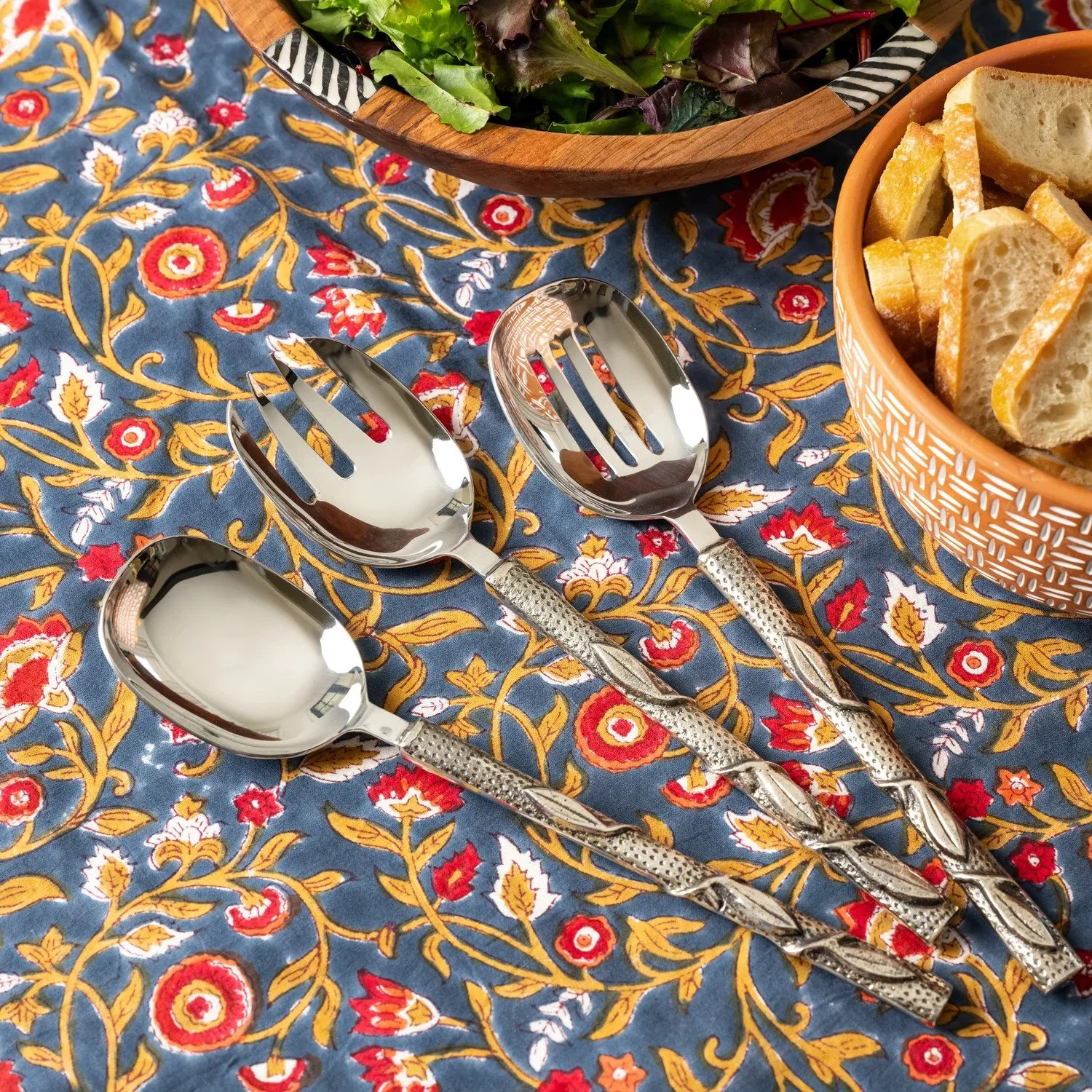 Floral Blooms Blue Tablecloth 6840480 Table Setting.jpg