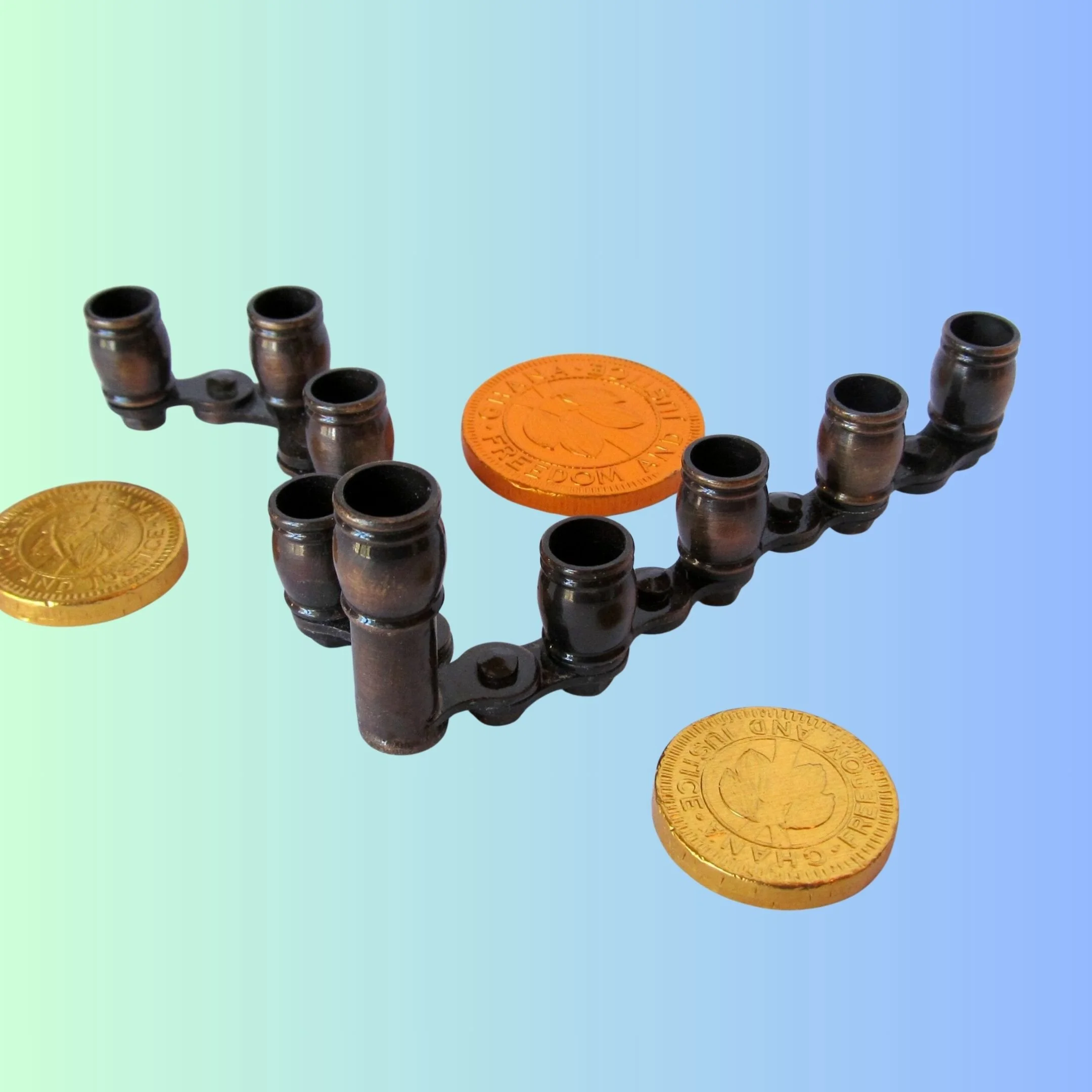 Bicycle Chain Menorah with Coins Square .jpg