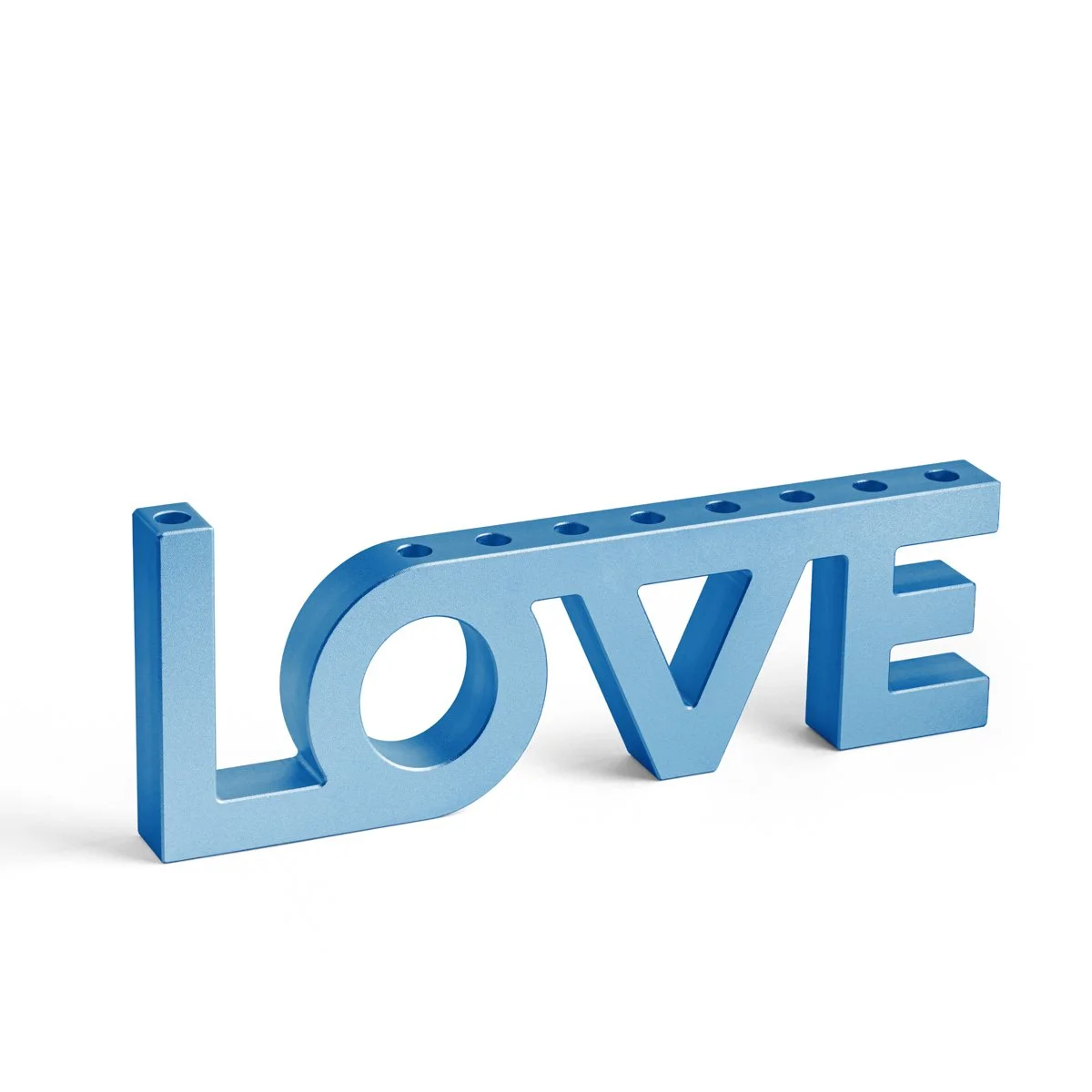 LOVE Word Menorah Blue