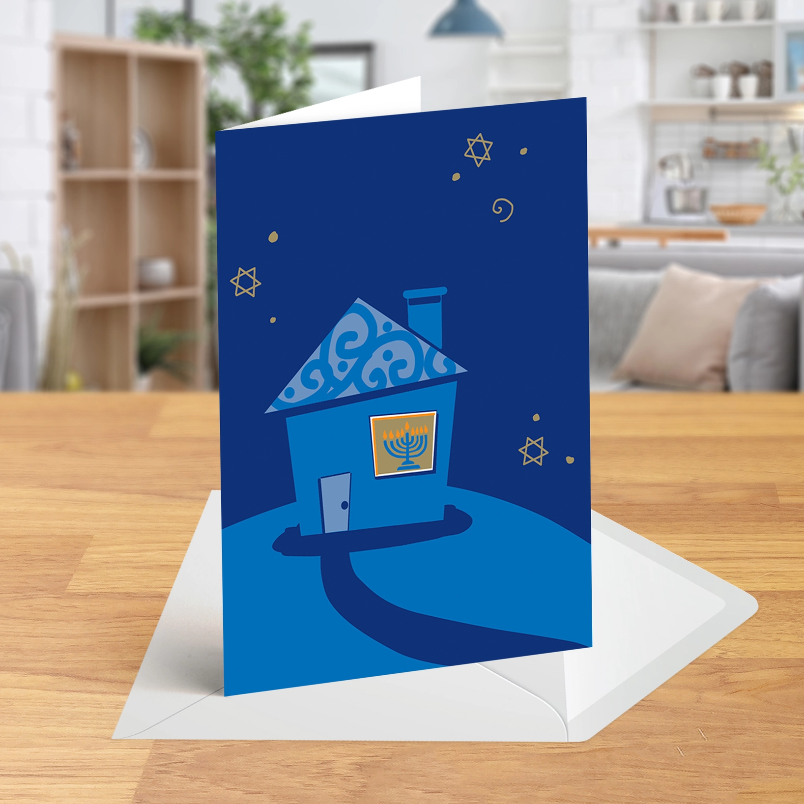 Menorah in Window Hanukkah Card 3.png