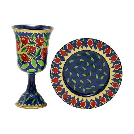 Bold Pom Kiddush Cup with Tray EM CAJ3.png