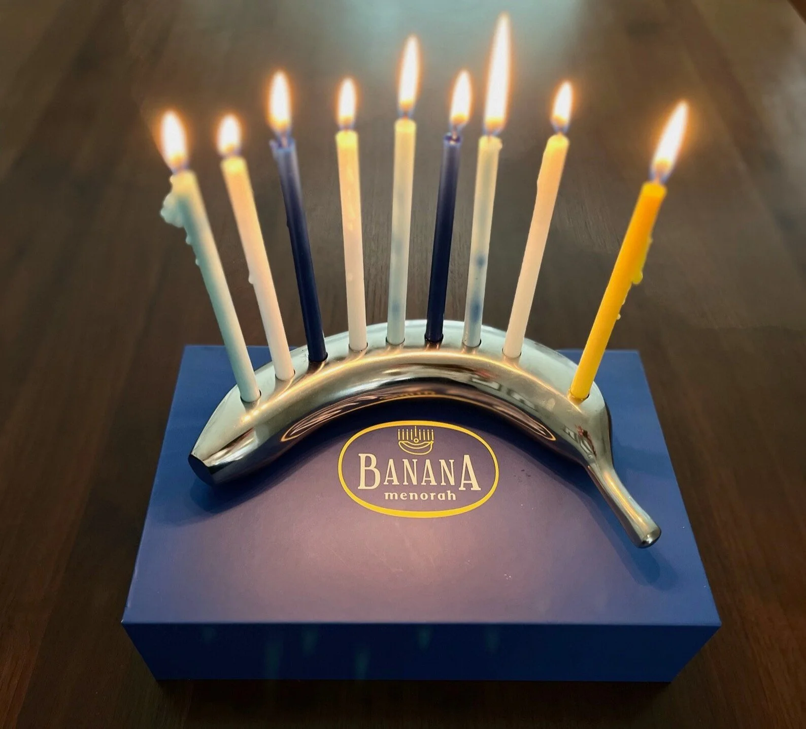 Banana Menorah Lit.jpg