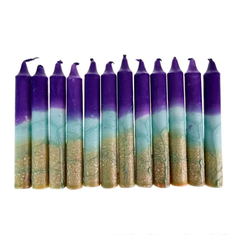 Harmony Violet Safed Shabbat Candles 12 Pack